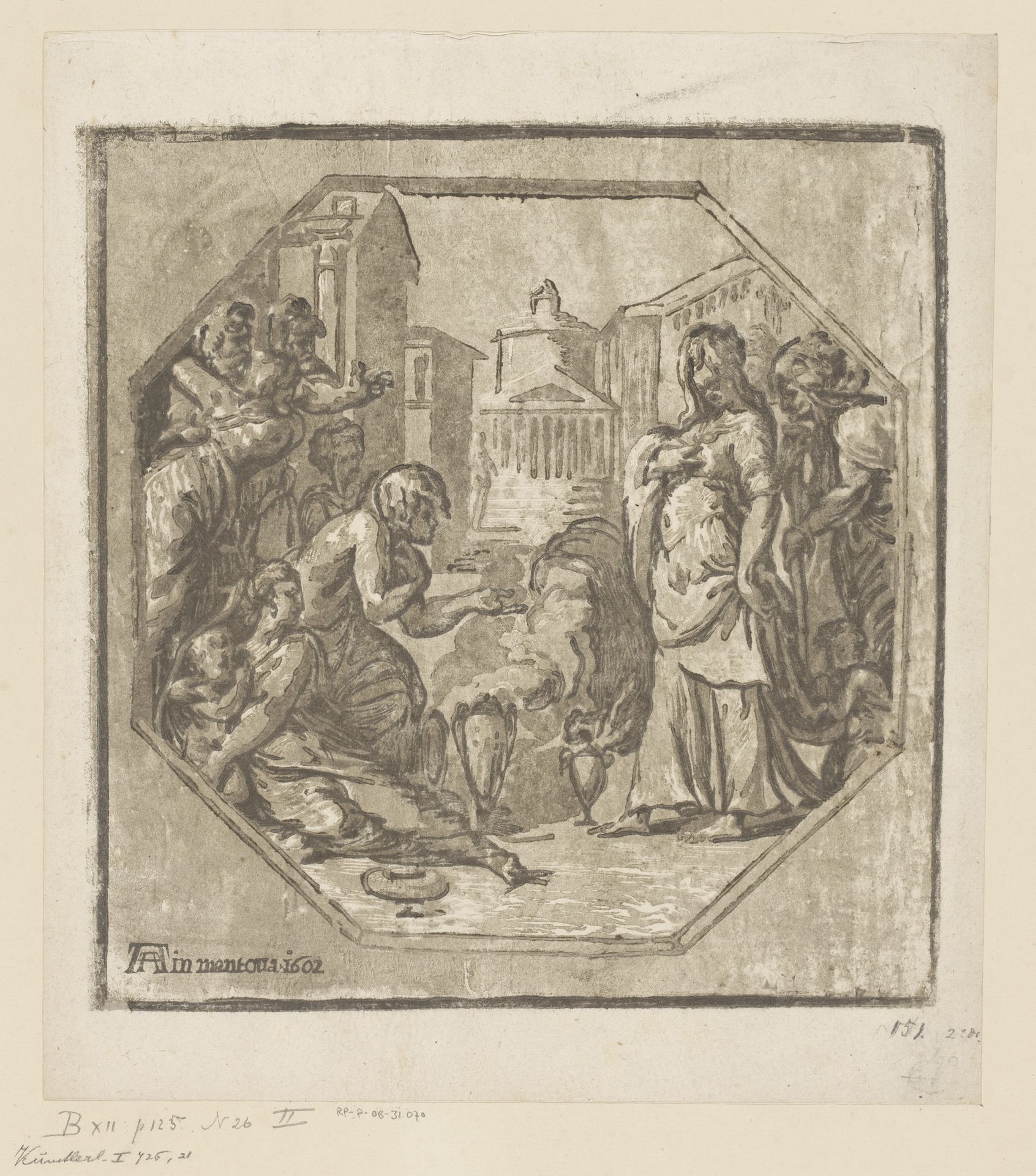 Psyche als godin aanbeden door het volk by Antonio da Trento