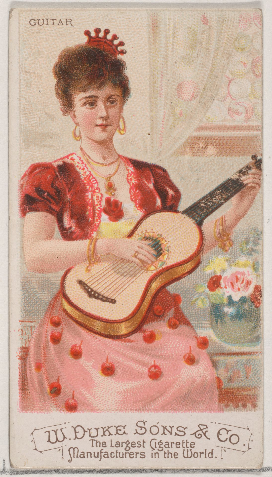 Guitar, from the Musical Instruments series (N82) for Duke brand cigarettes by W. Duke, Sons & Co.