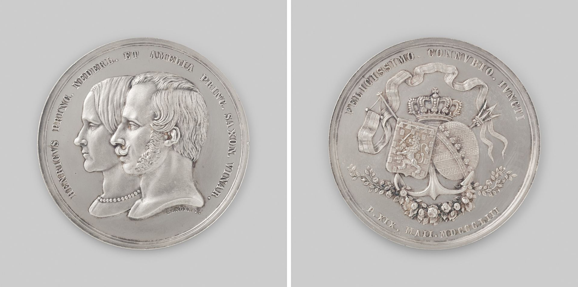Huwelijk van Hendrik, prins van Oranje-Nassau en Amalia, prinses van Saksen-Weimar-Eisenach by Johan Philip Menger