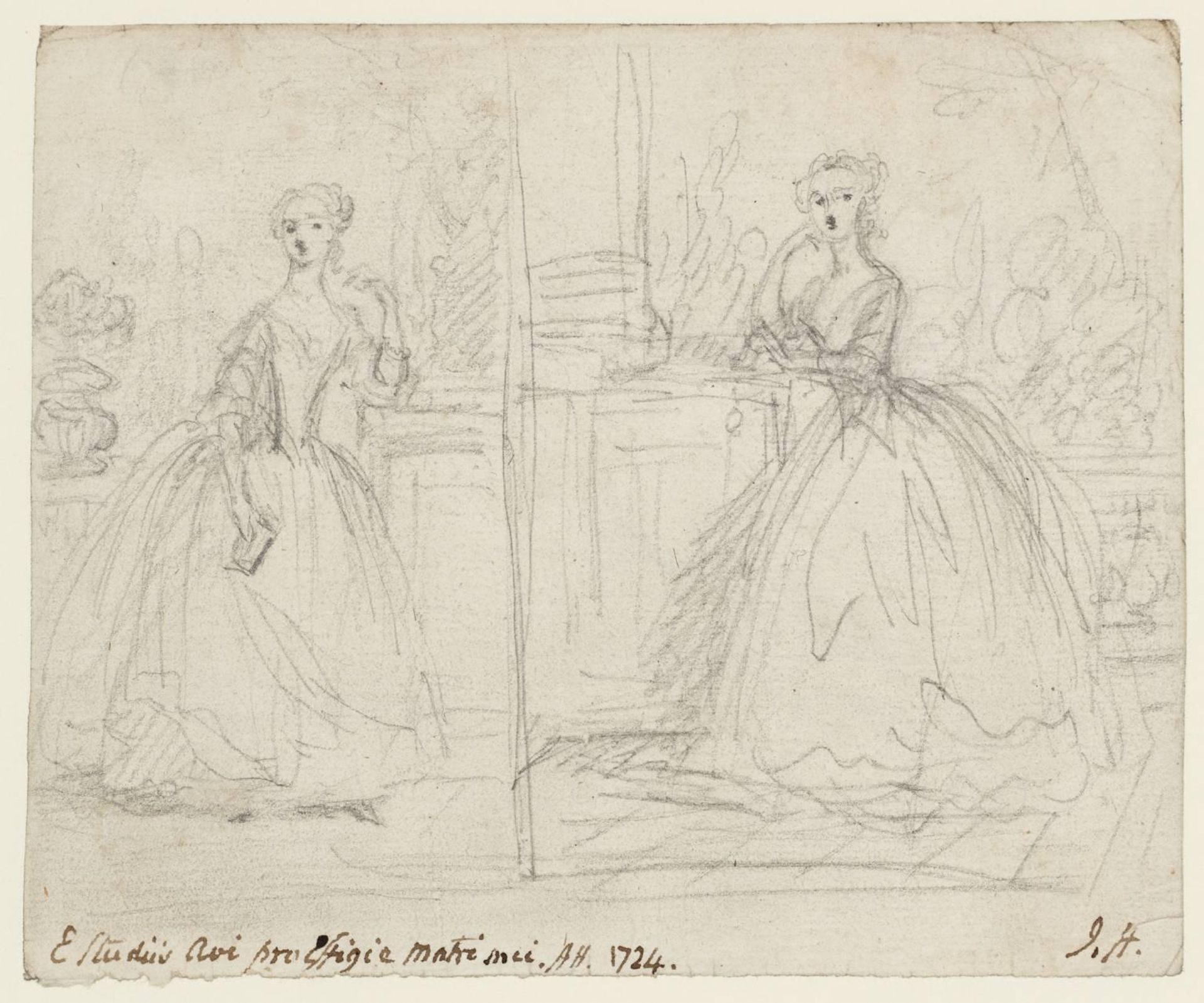 Two Studies for a Female Full-Length by Joseph Highmore