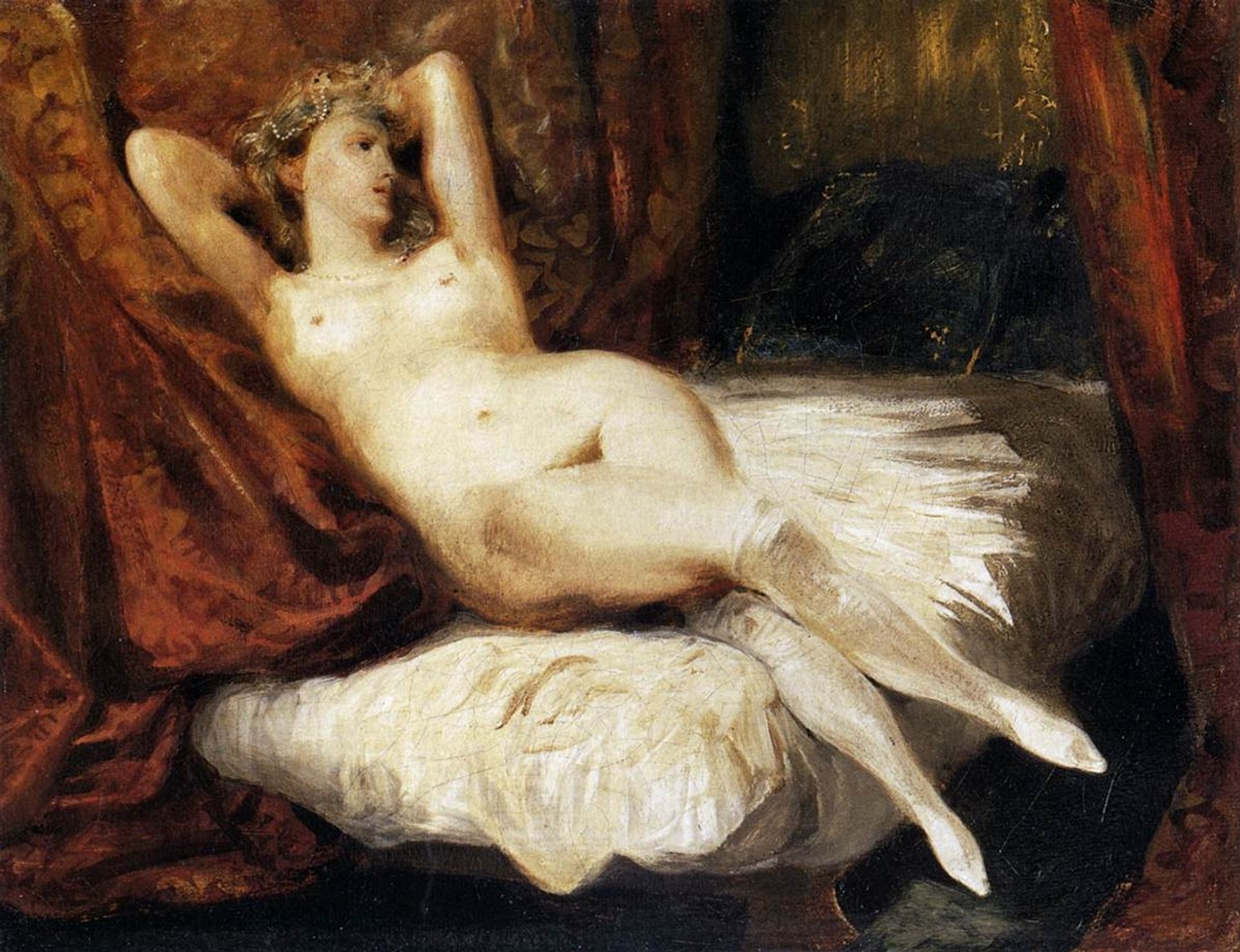 Female Nude Reclining on a Divan by Eugène Delacroix