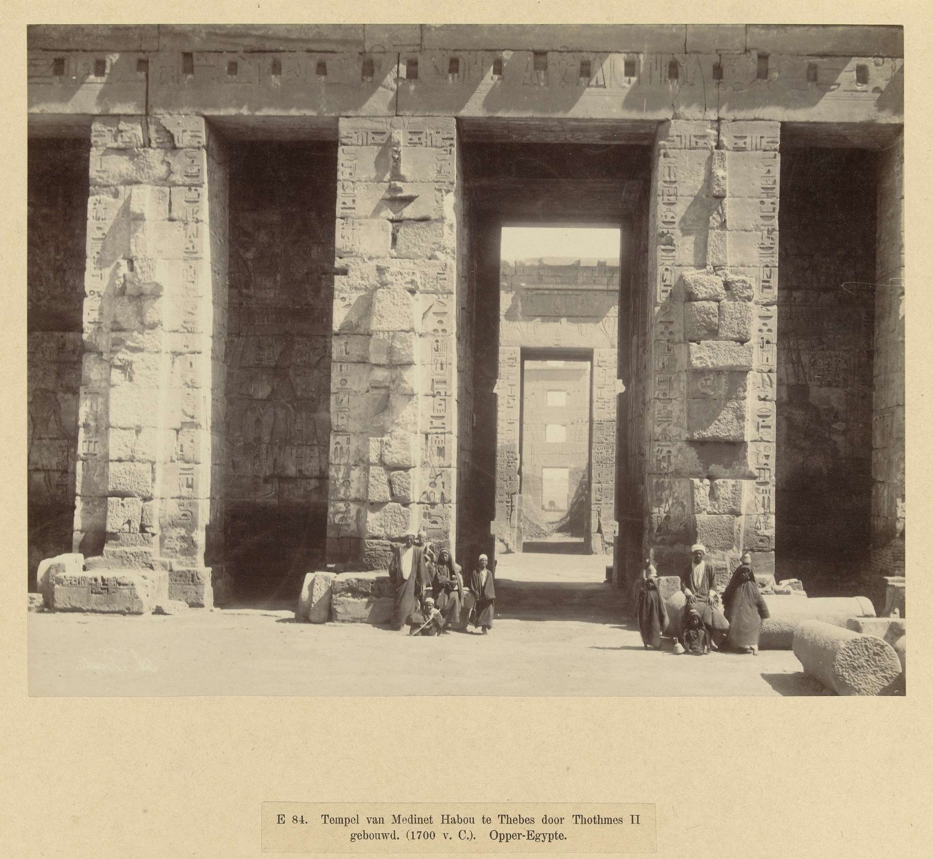 Tempel van Medinet Habou in Thebe by Antonio Beato
