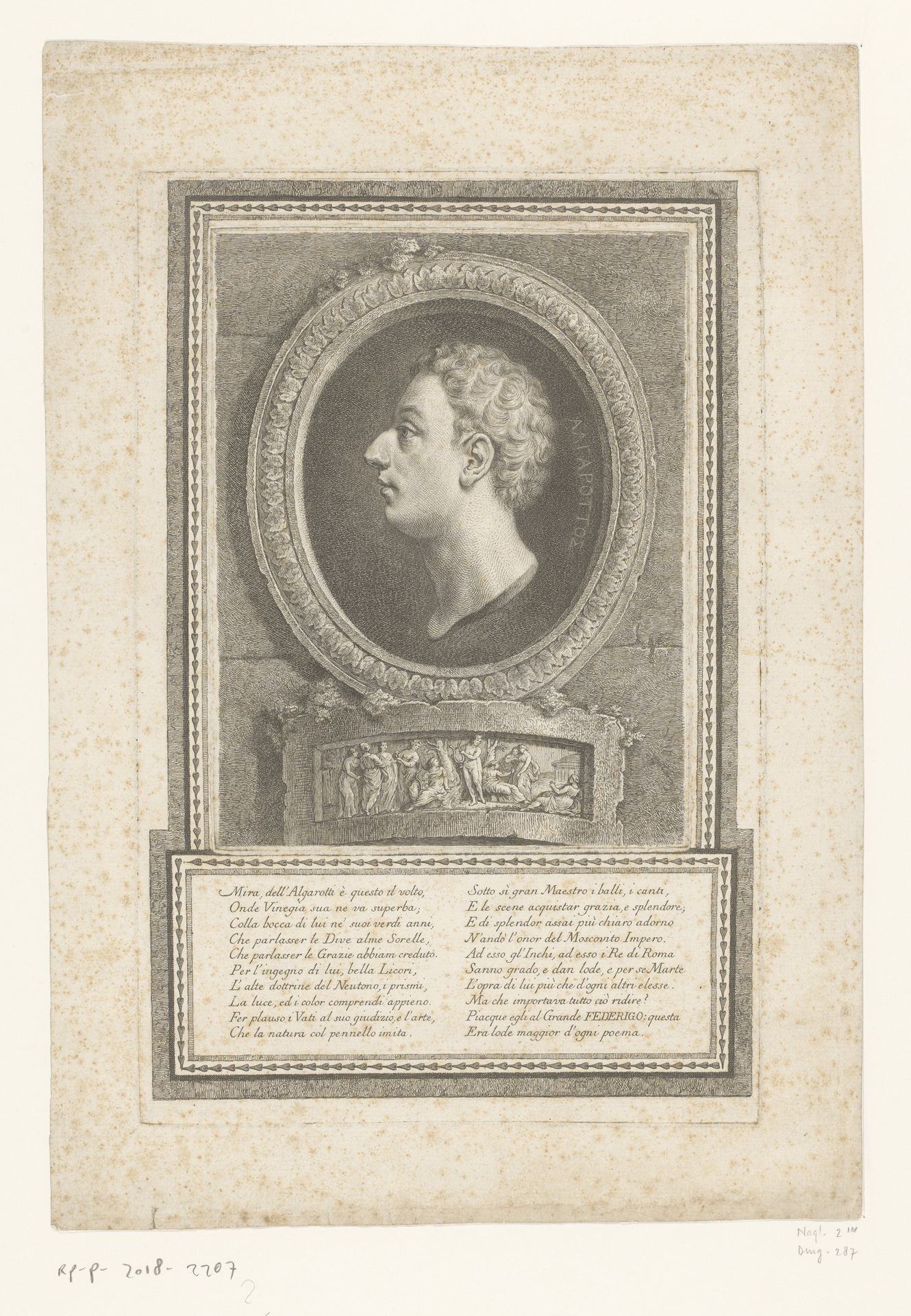 Portret van Francesco Algarotti by Georg Friedrich Schmidt