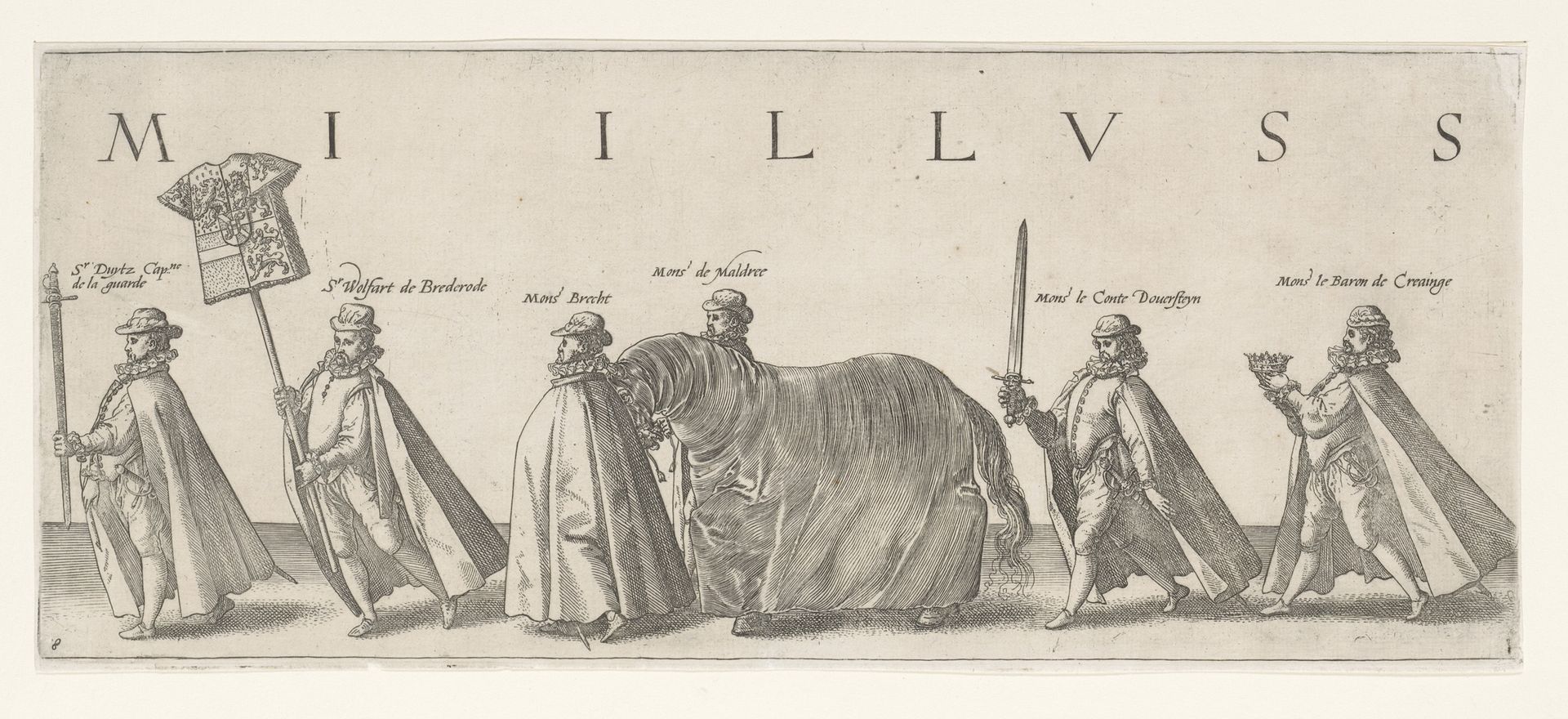Begrafenisstoet van Willem van Oranje, blad 8 by Hendrick Goltzius