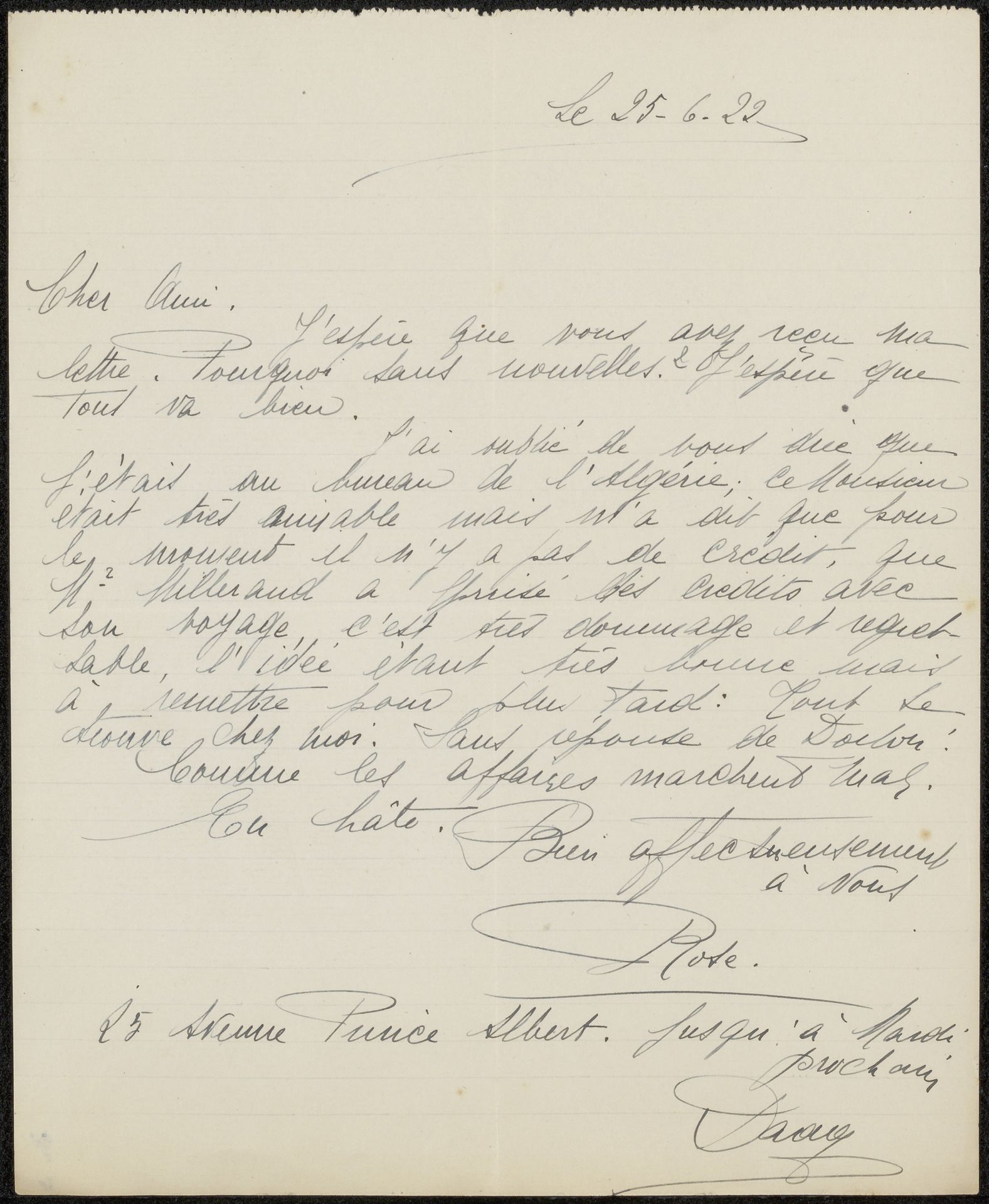Brief aan Philip Zilcken by Rose Imel