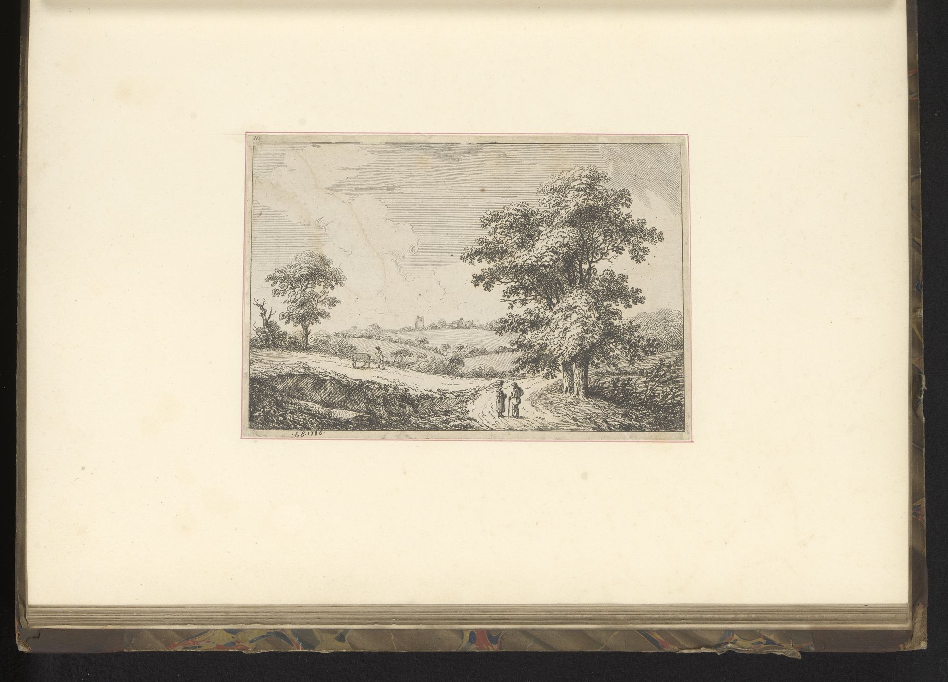 Landschap met wandelaars by Edward Edwards