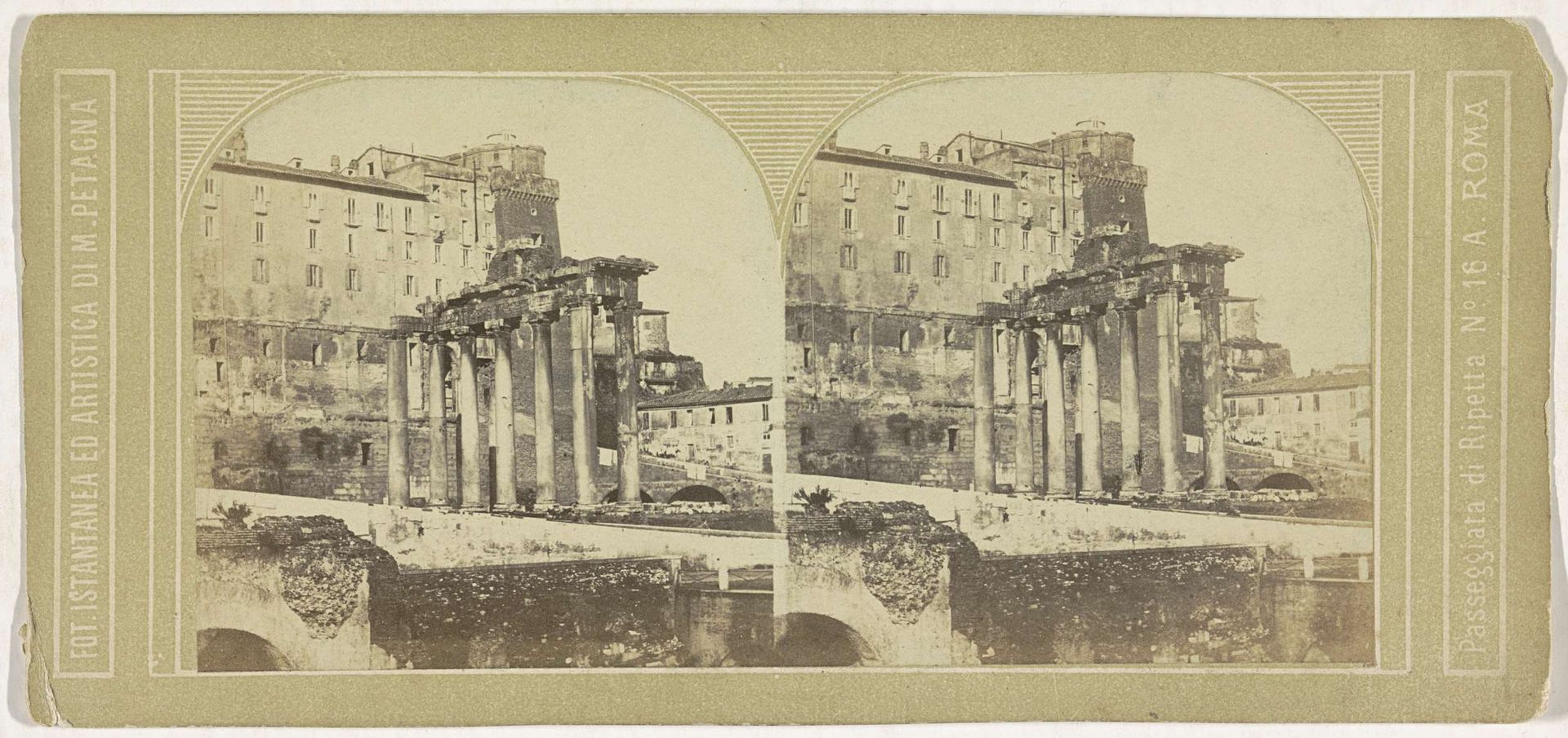 Gezicht op het Capitool met ruïnes van het Forum Romanum, Rome by M. Petagna