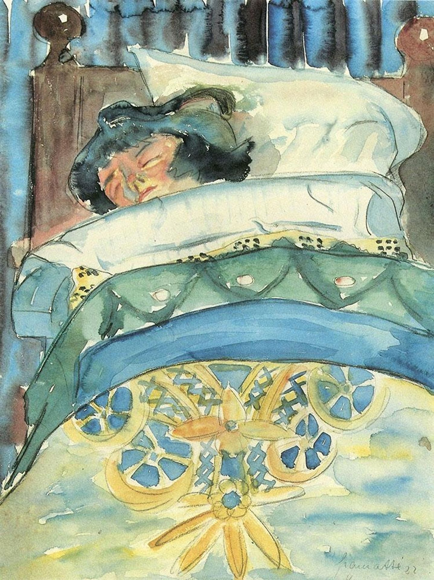 Sleeping girl II by Walter Gramatté