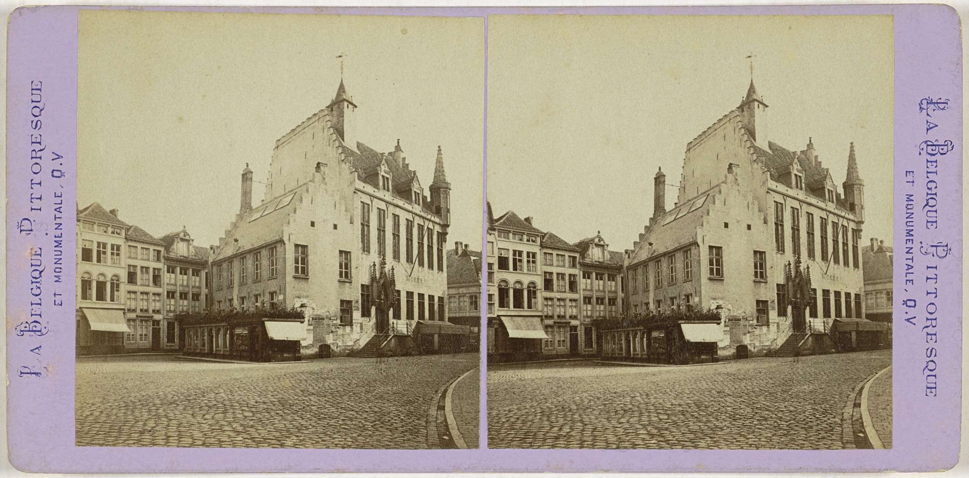 Gezicht op het Schepenhuis in Mechelen by Jules Hippolyte Quéval