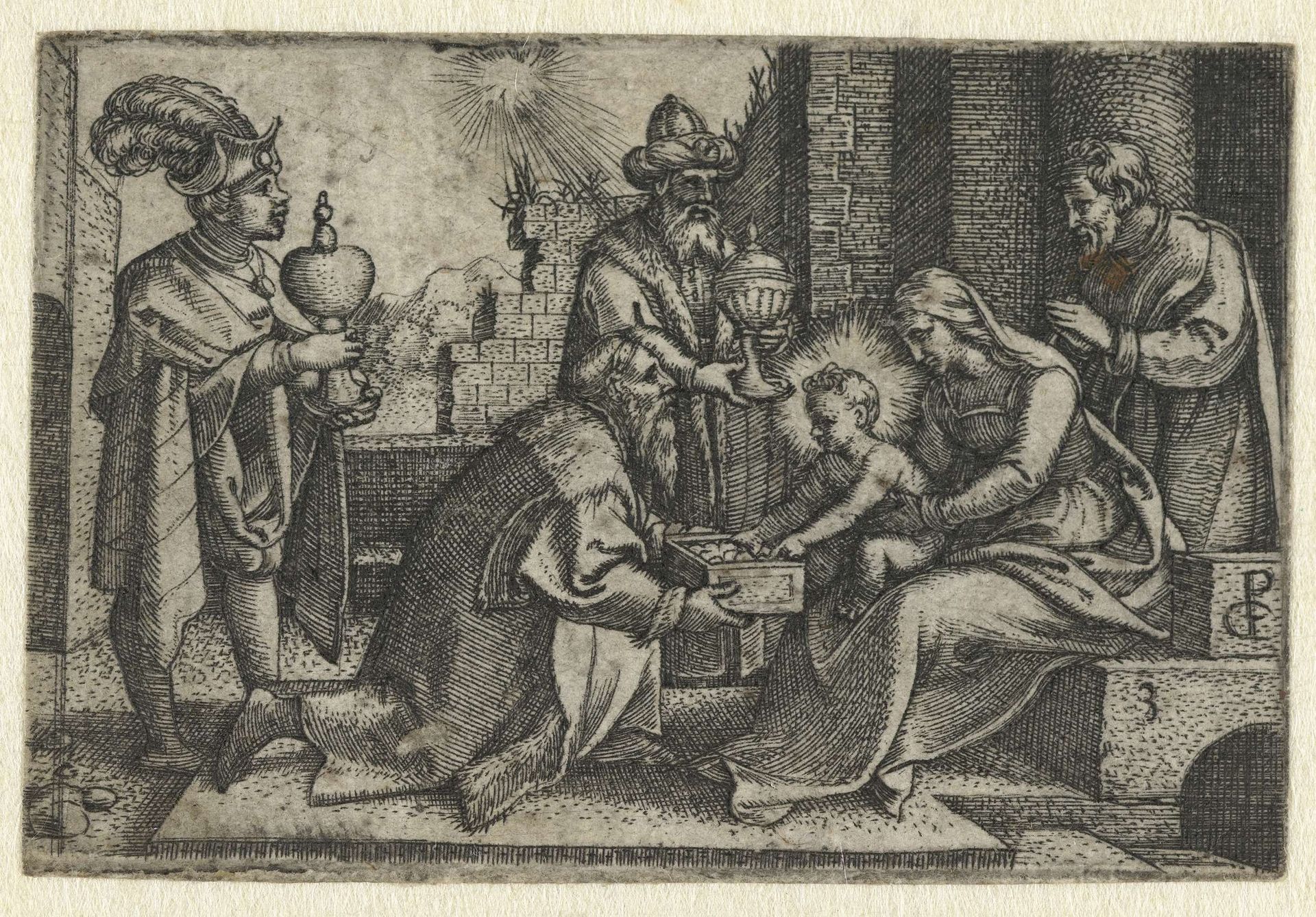 Aanbidding der koningen by Georg Pencz