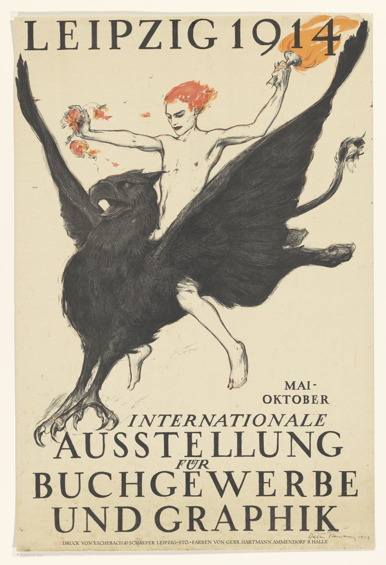 Affiche voor de Internationale Tentoonstelling voor Boeknijverheid en Grafiek by Walter Tiemann