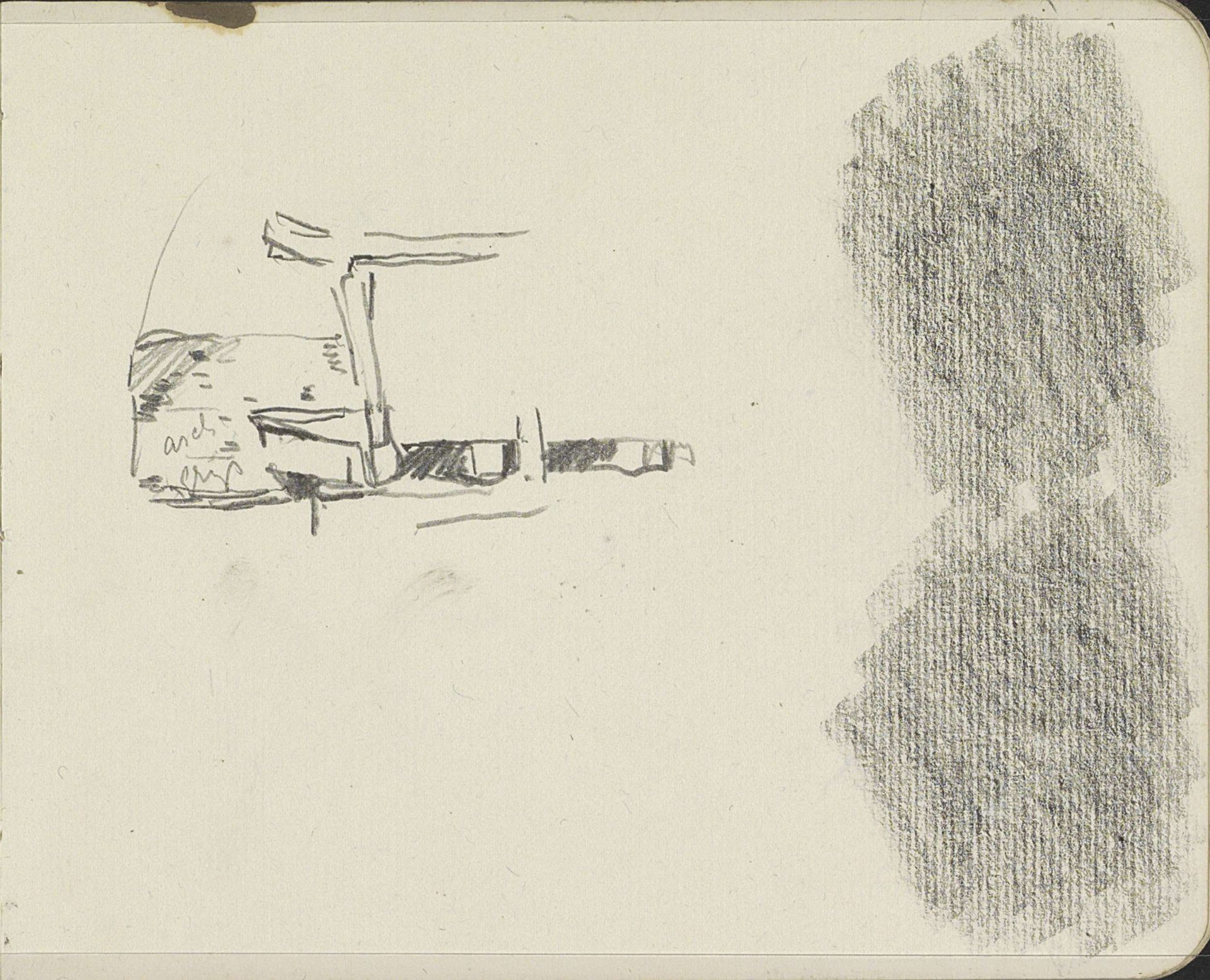 Studie, mogelijk een architectuurstudie by Willem Witsen