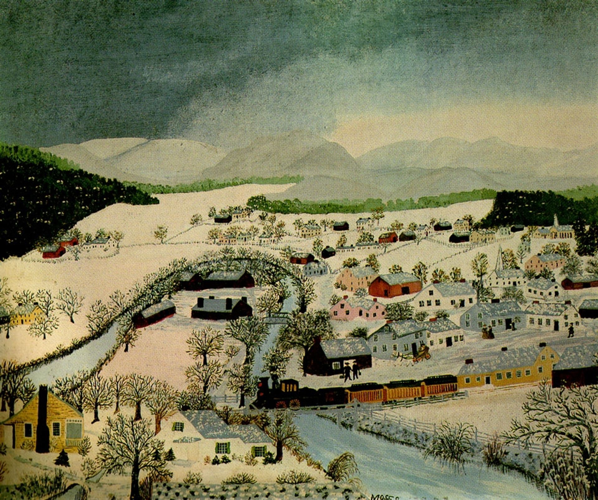 Hoosick Falls, New York, in Winter by Grandma Moses