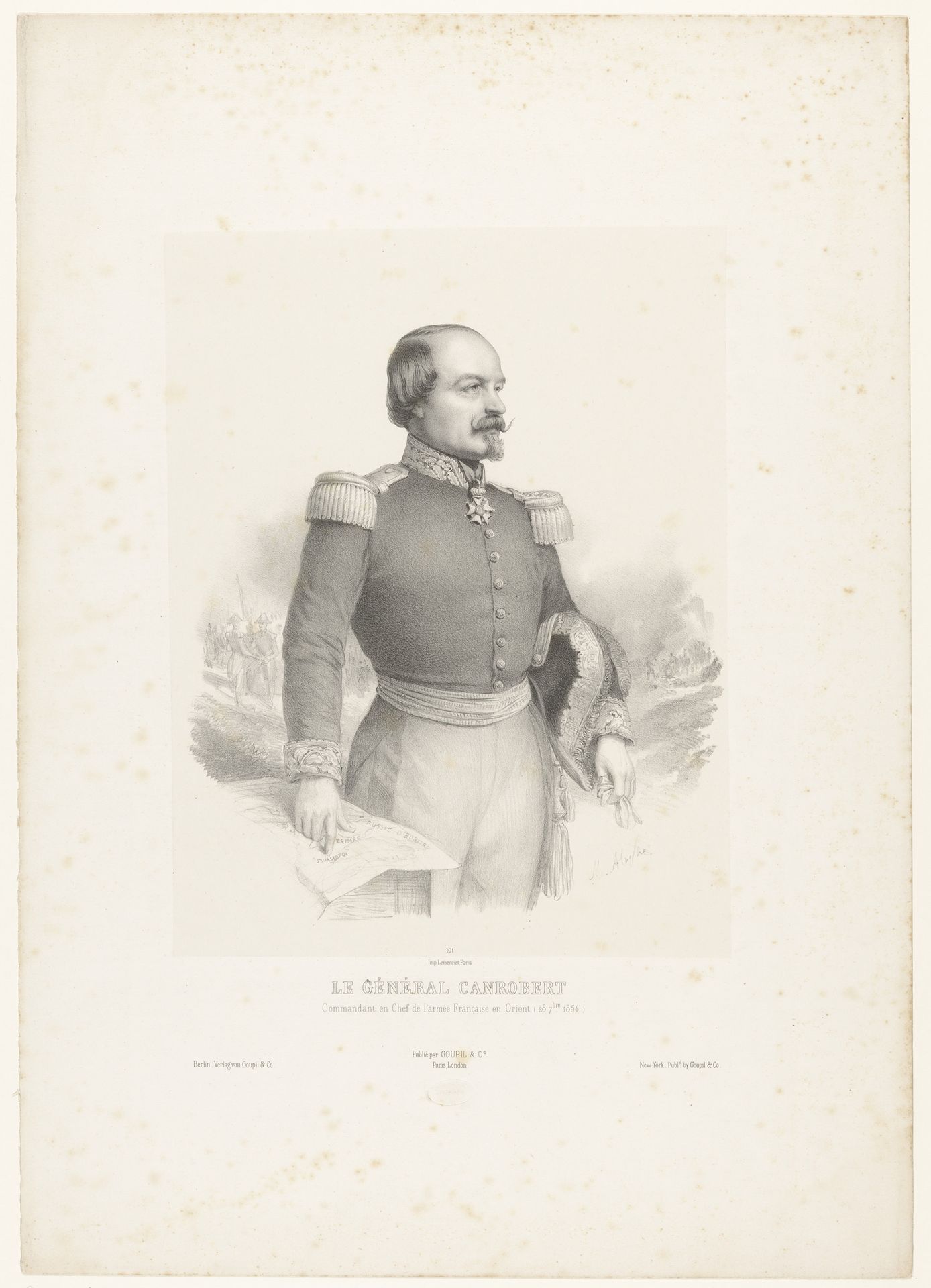 Portret van generaal François Certain Canrobert by Marie-Alexandre Alophe