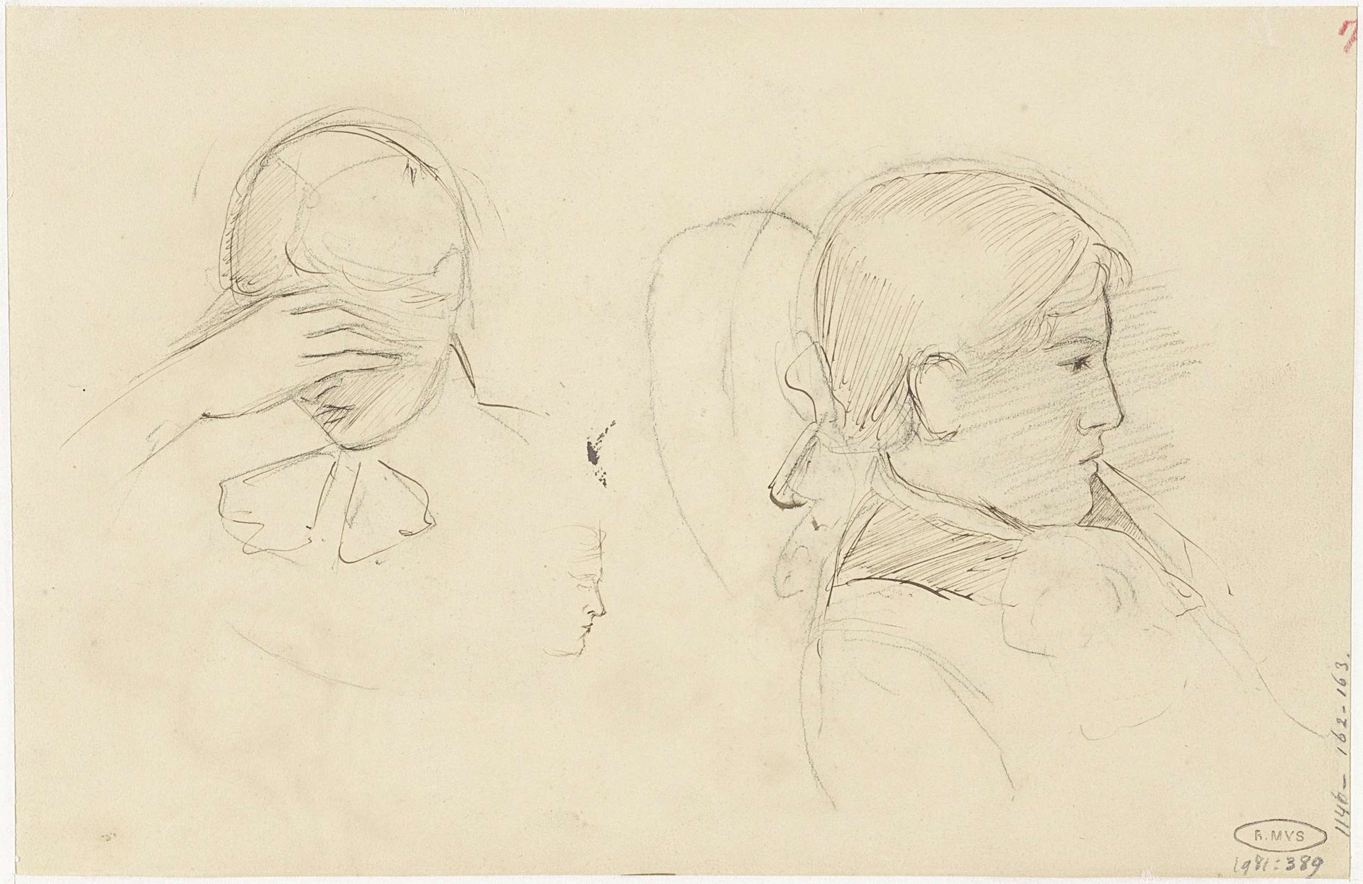 Twee vrouwenhoofden by Jozef Israëls