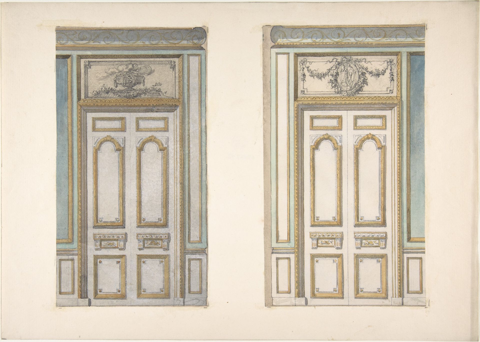 Two Designs for Doorways with Alternate Overdoor Decoration by Jules-Edmond-Charles Lachaise