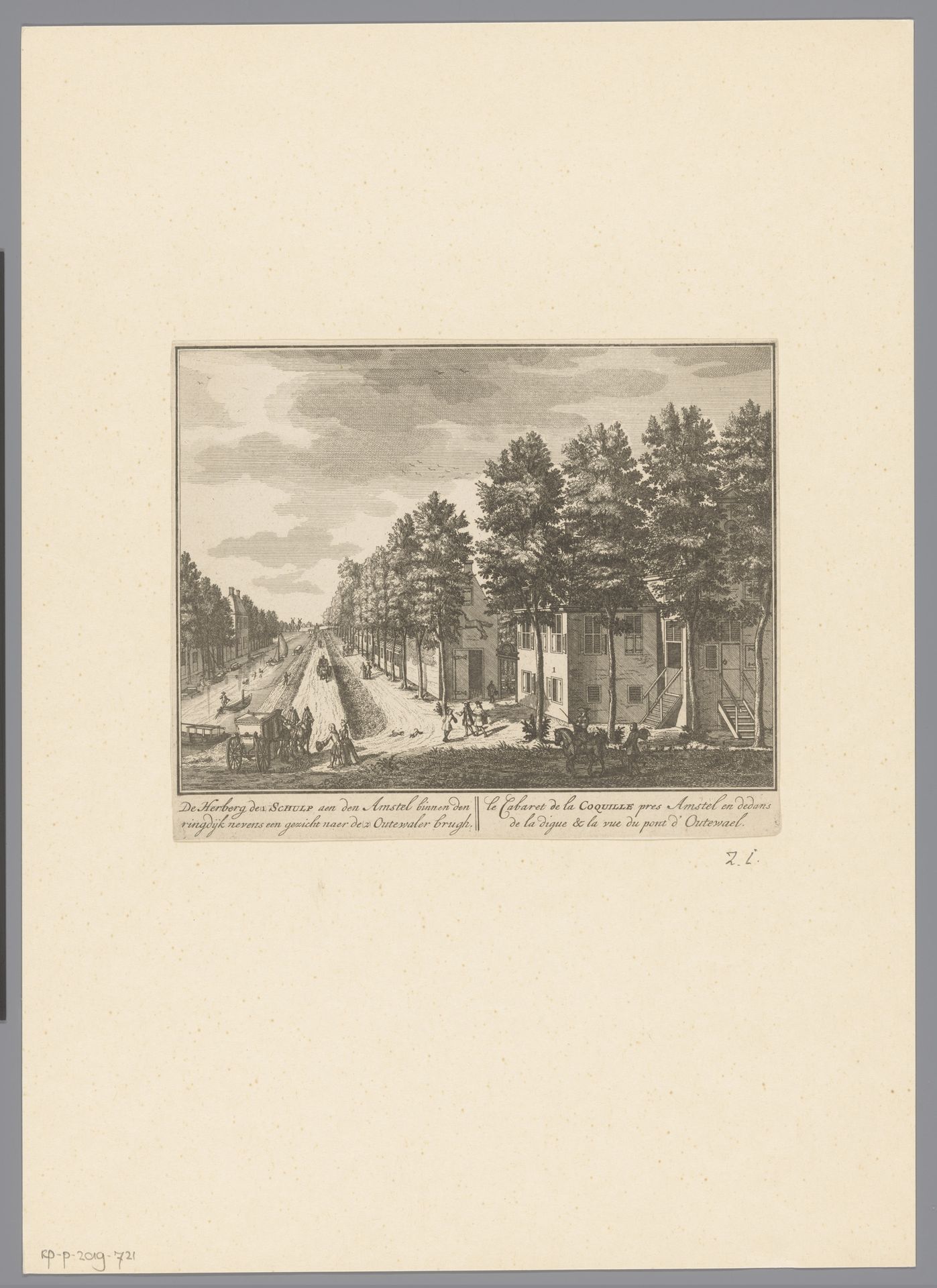 Gezicht op herberg de Schulp aan de Amstel by Anonymous