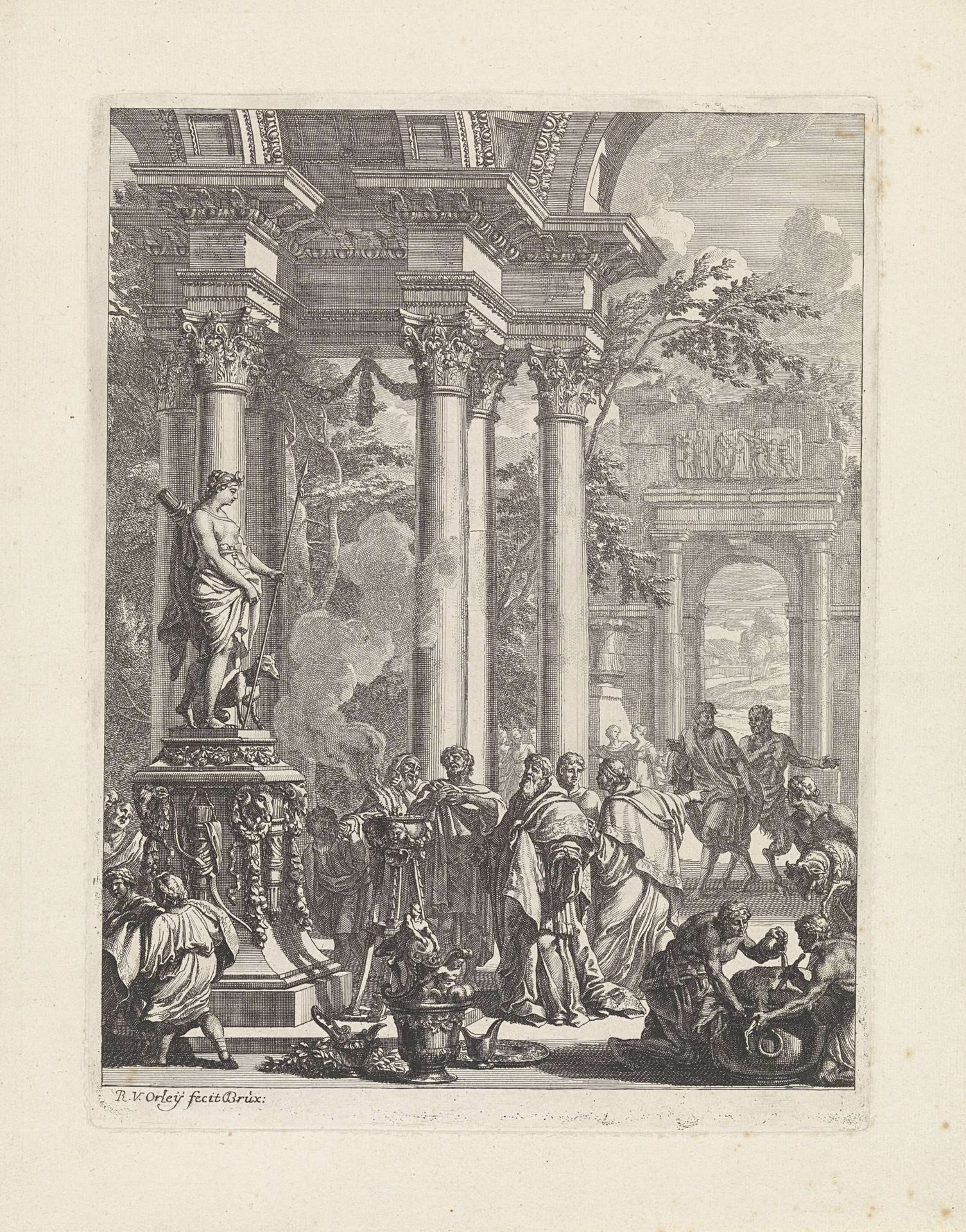 Het offer aan Diana by Richard van Orley