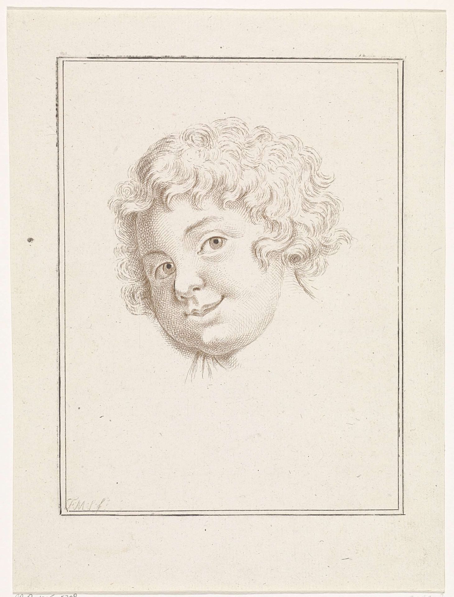 Portret van een jongen met krullend haar by François Morellon La Cave