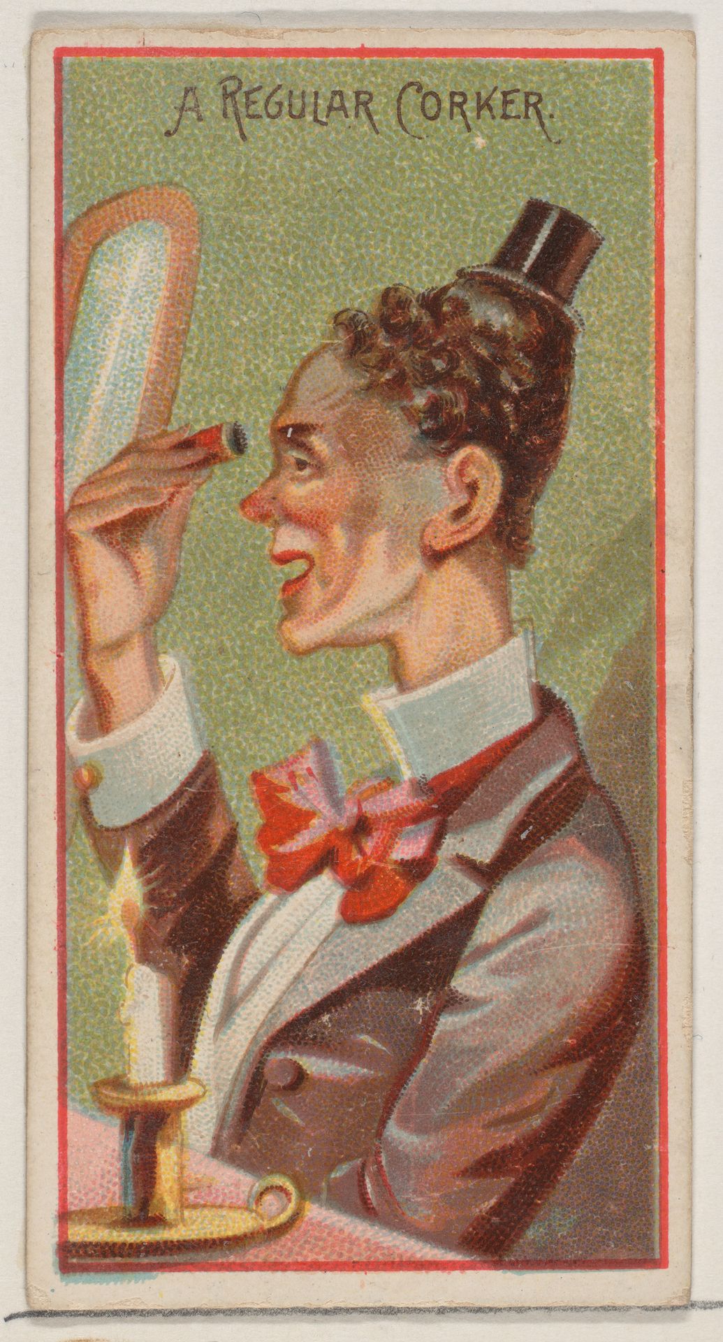 Caricatured figure / A Regular Corker, from the Jokes series (N87) for Duke brand cigarettes by W. Duke, Sons & Co.