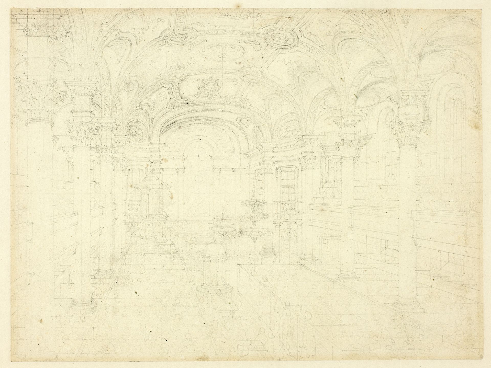 Study for St. Martin's in the Fields, from Microcosm of London by Augustus Charles Pugin