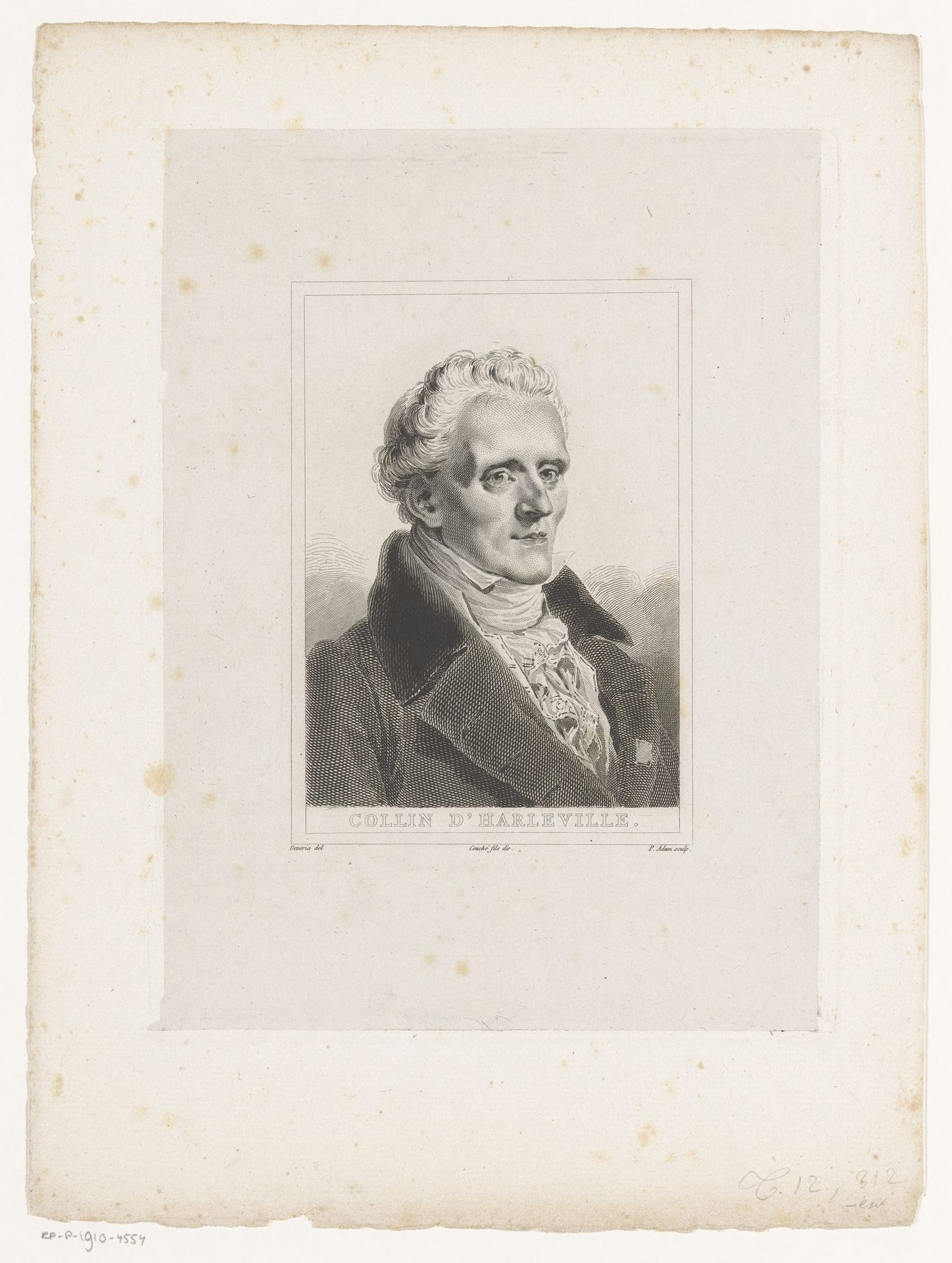 Portret van Jean-François Collin d'Harleville by Pierre Michel Adam