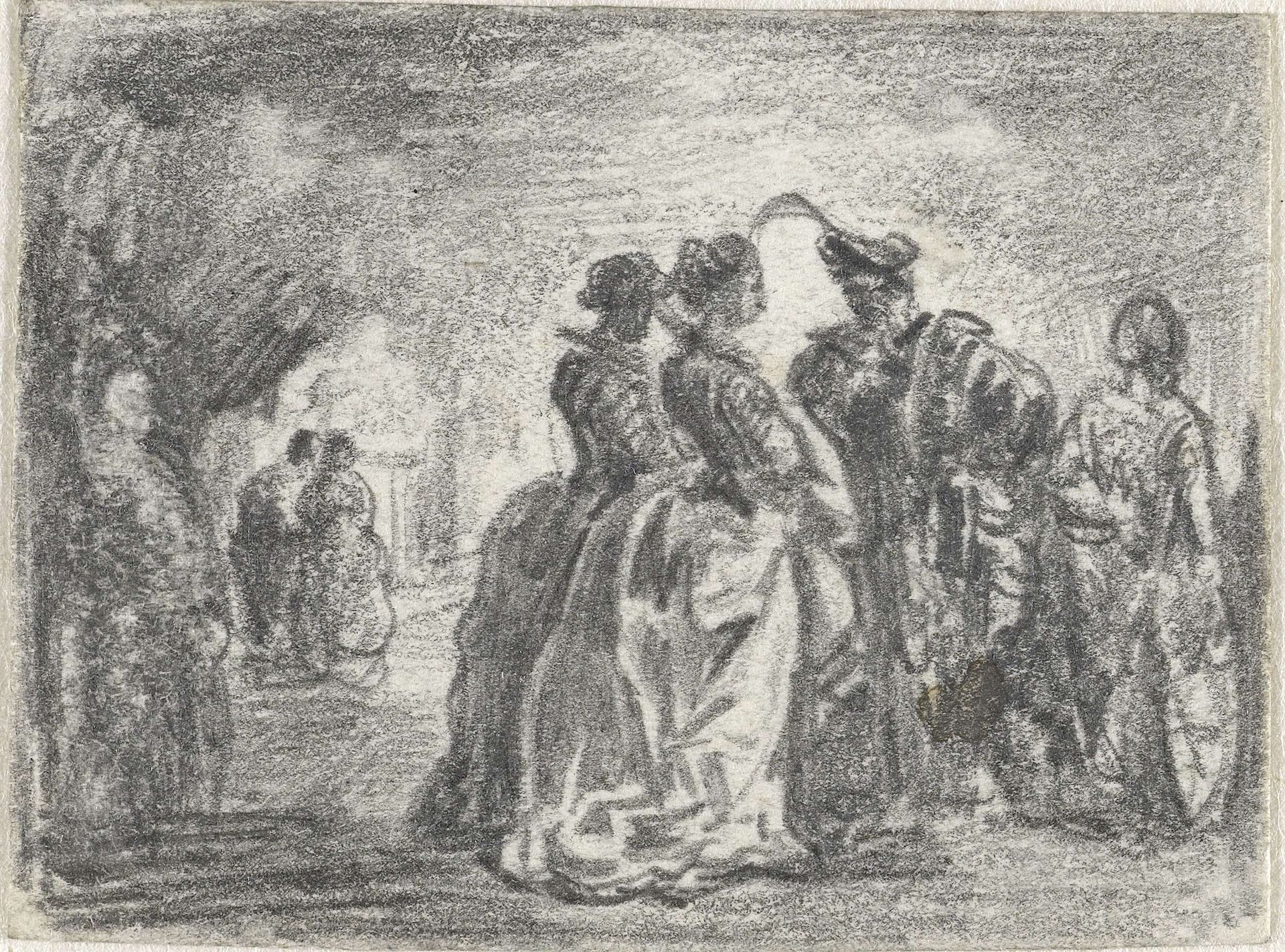 Studie van een groep mensen by Johannes Jacobus Bertelman