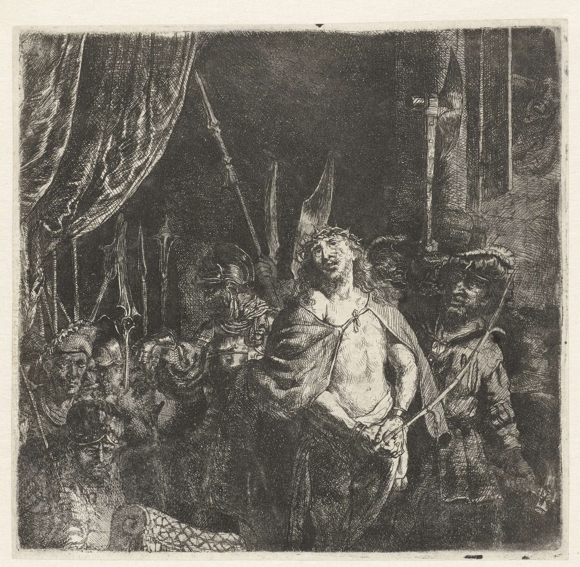 Christ before Pilate: large plate by Anonymous