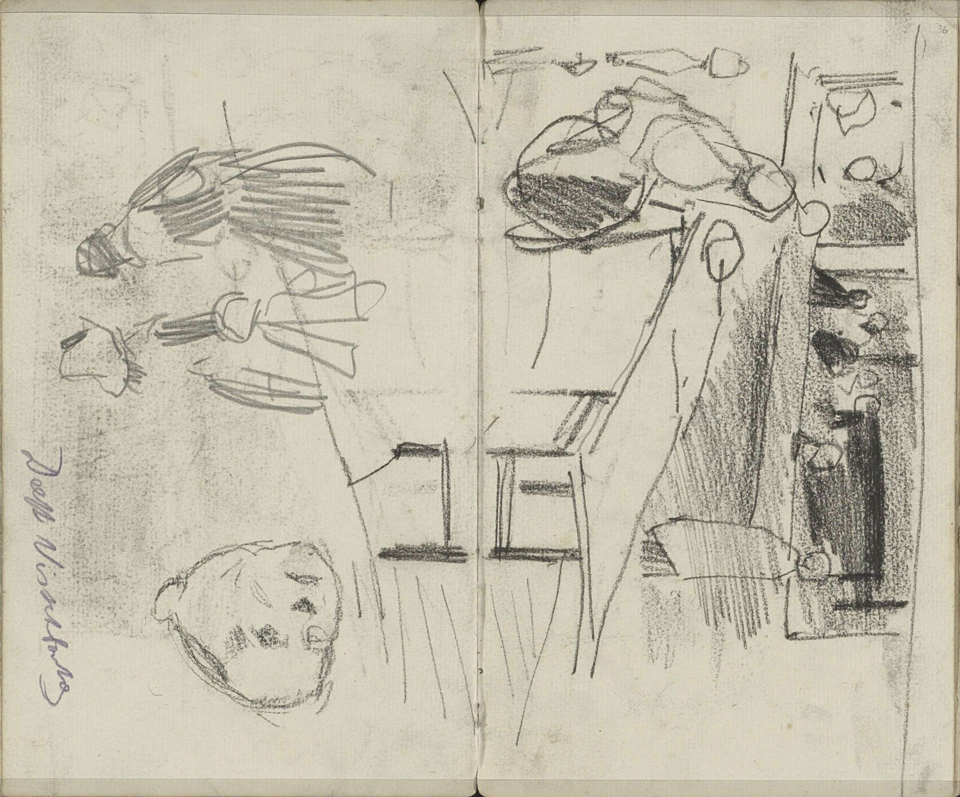 Figuren in de Visbank te Delft en figuurstudies by George Hendrik Breitner
