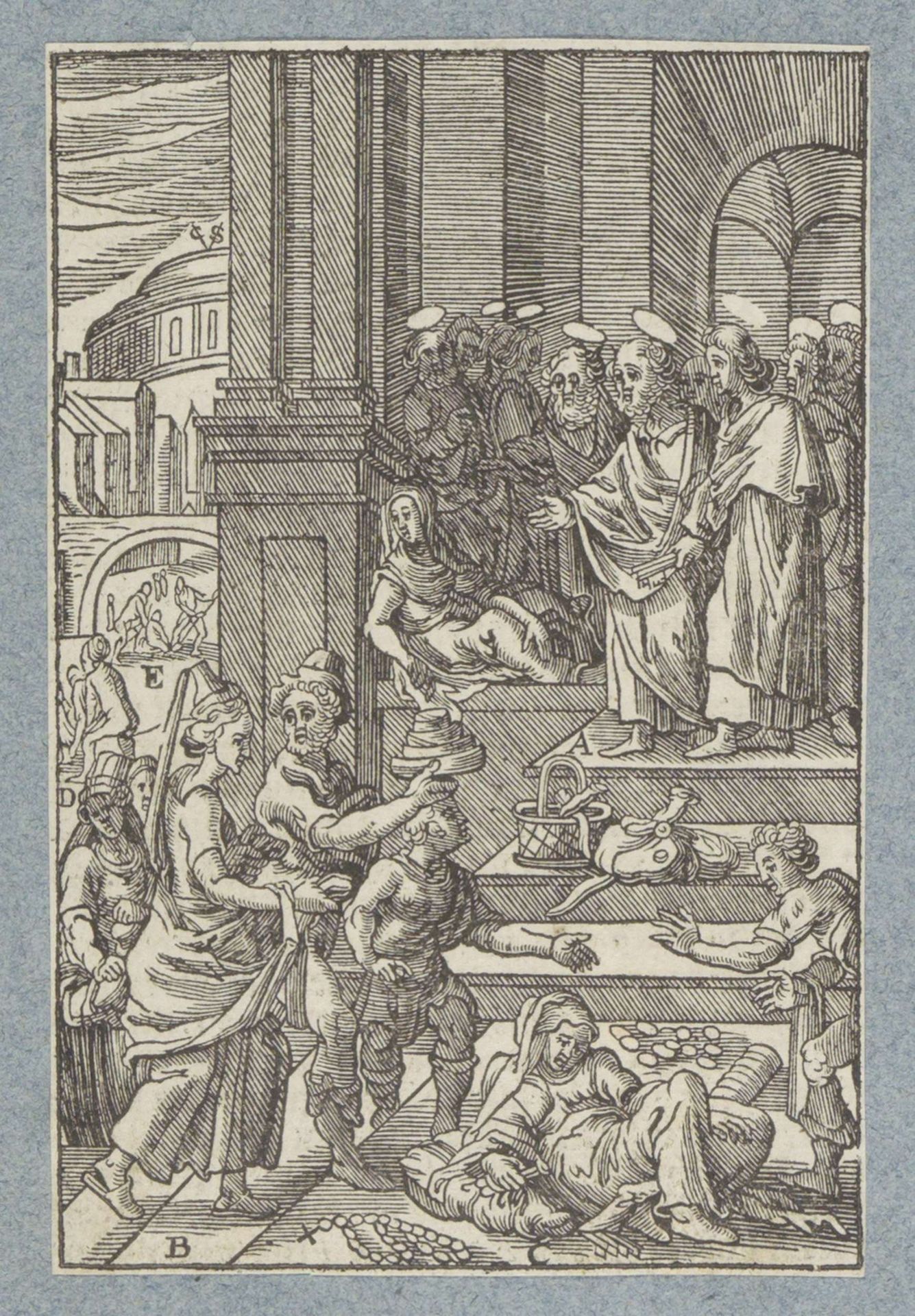 Ananias en Saffira by Christoffel van (II) Sichem