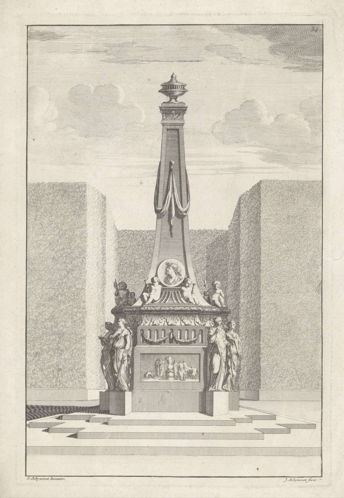 Tuinornament met obelisk by Jacobus Schijnvoet