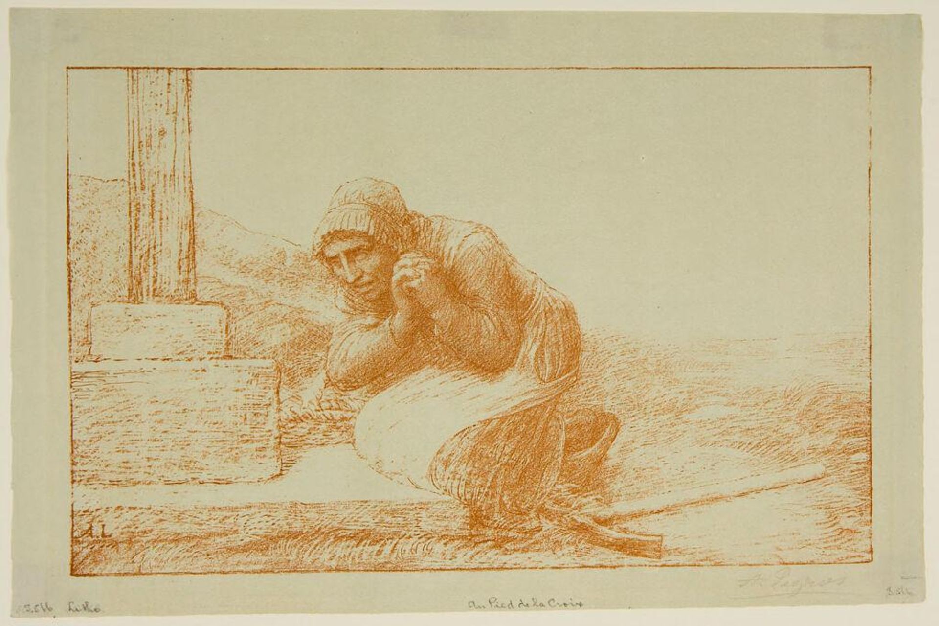 At the Foot of  the Corss by Alphonse Legros