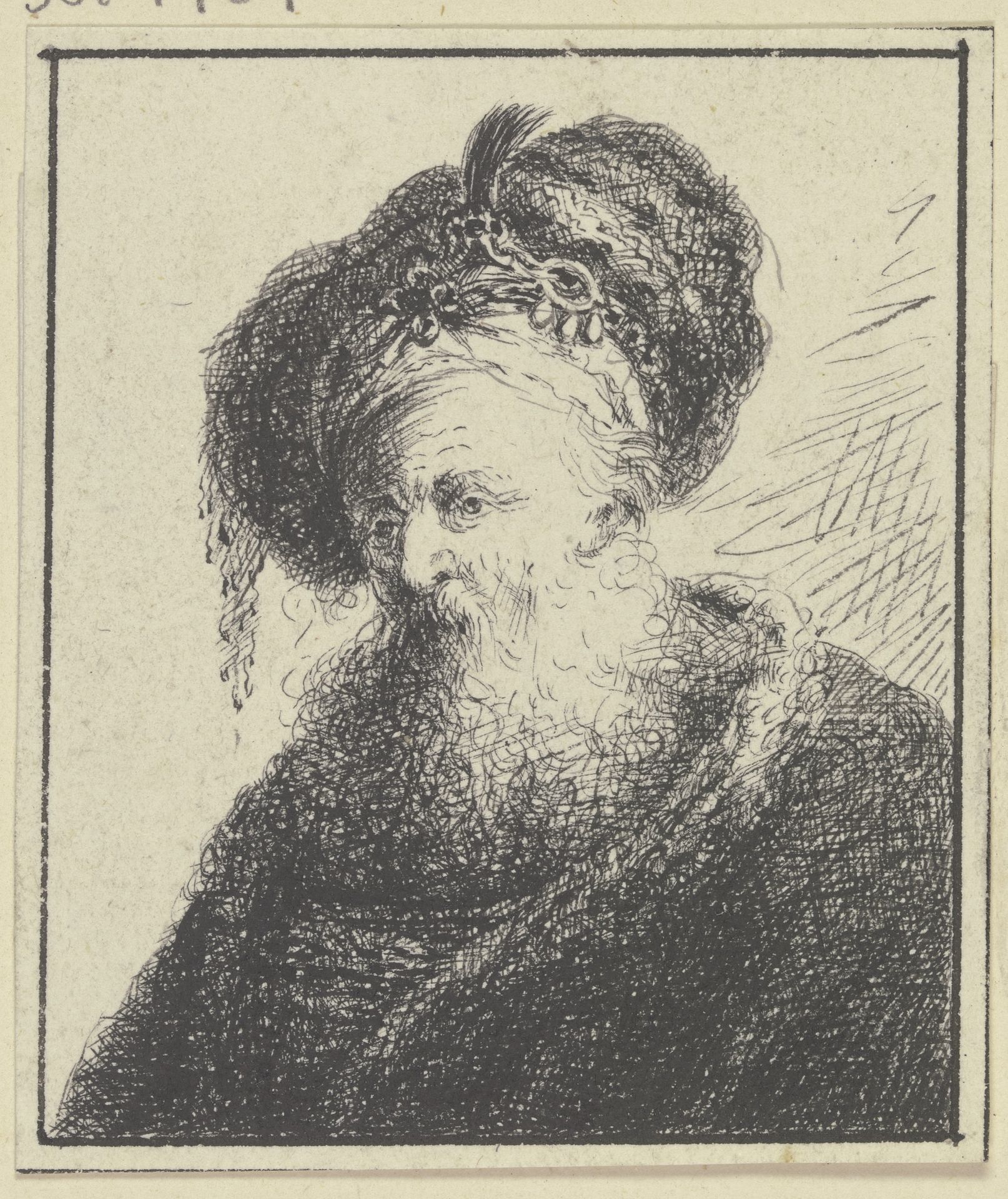 Kopf eines Orientalen nach links by Johann Georg Trautmann