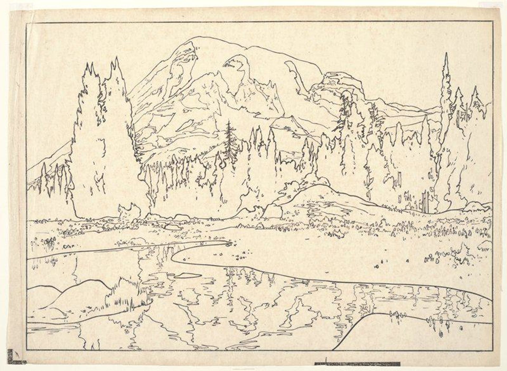Keyblock impression for -Mt. Rainier- by Yoshida Hiroshi