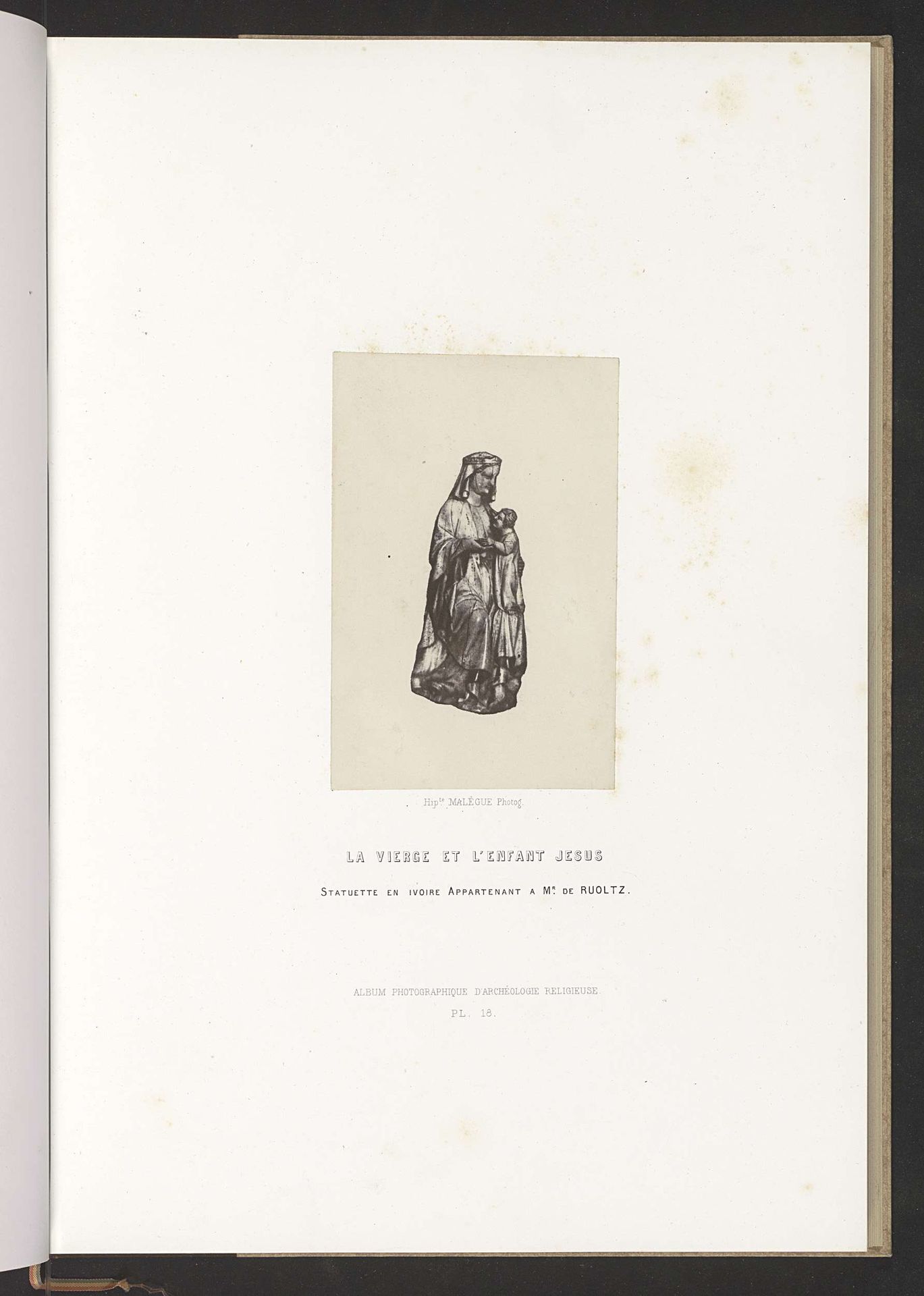 Ivoren sculptuur van Maria met Kind by Hippolyte Malègue