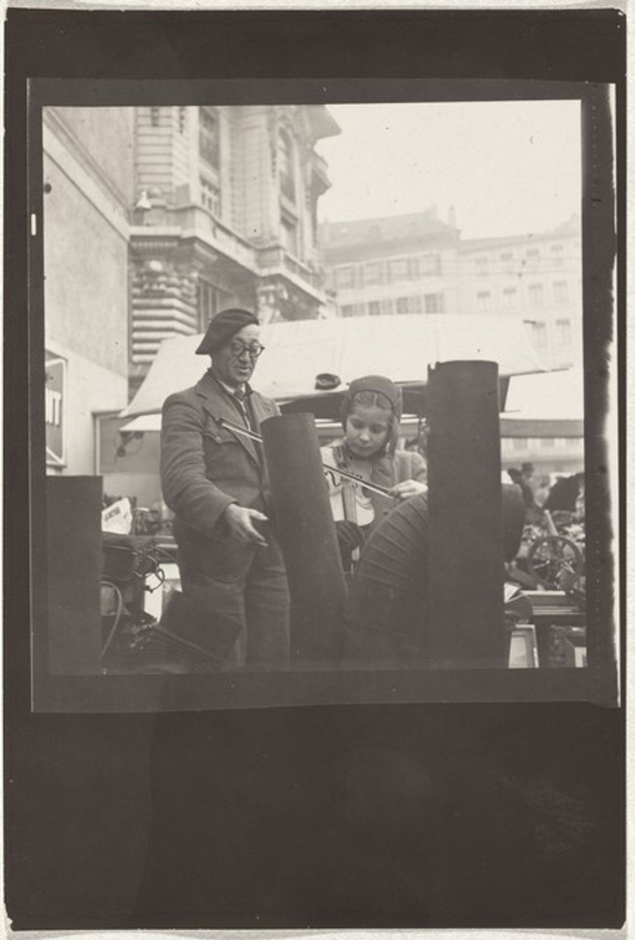 Girl playing violin--Children by Robert Frank