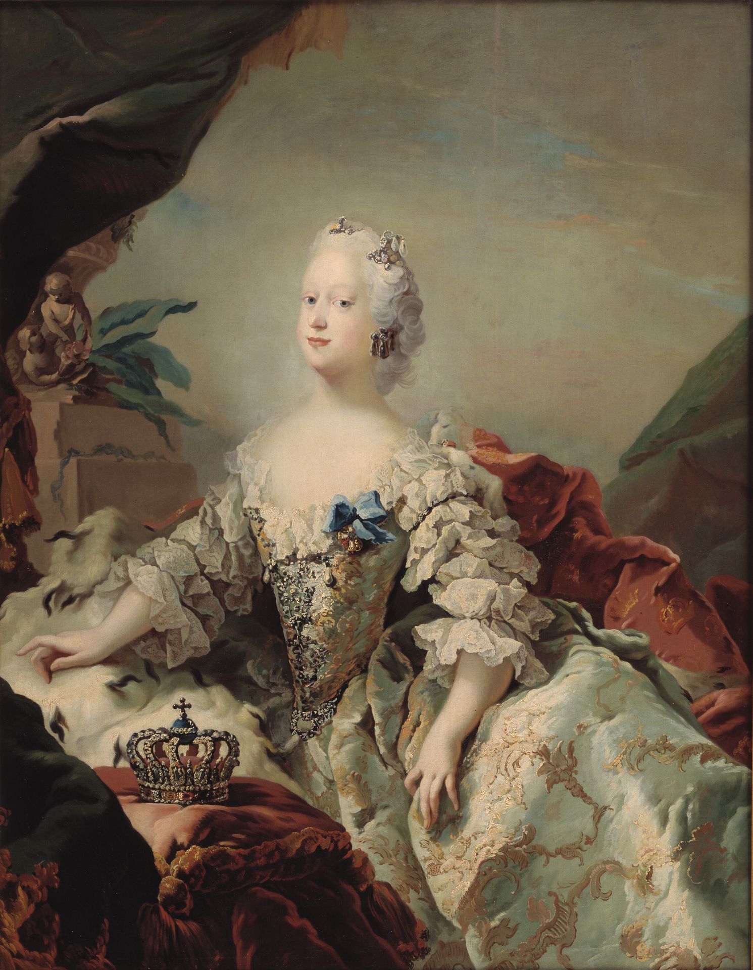 Louise, Frederik V's First Queen in her Coronation Robes by C.G. Pilo