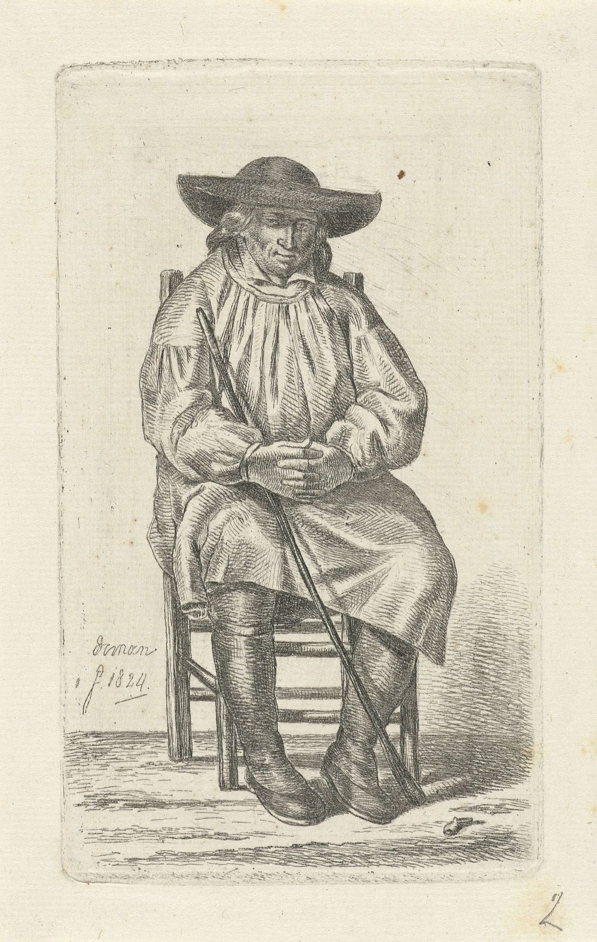 Zittende man by Anthonie Willem Hendrik Nolthenius de Man