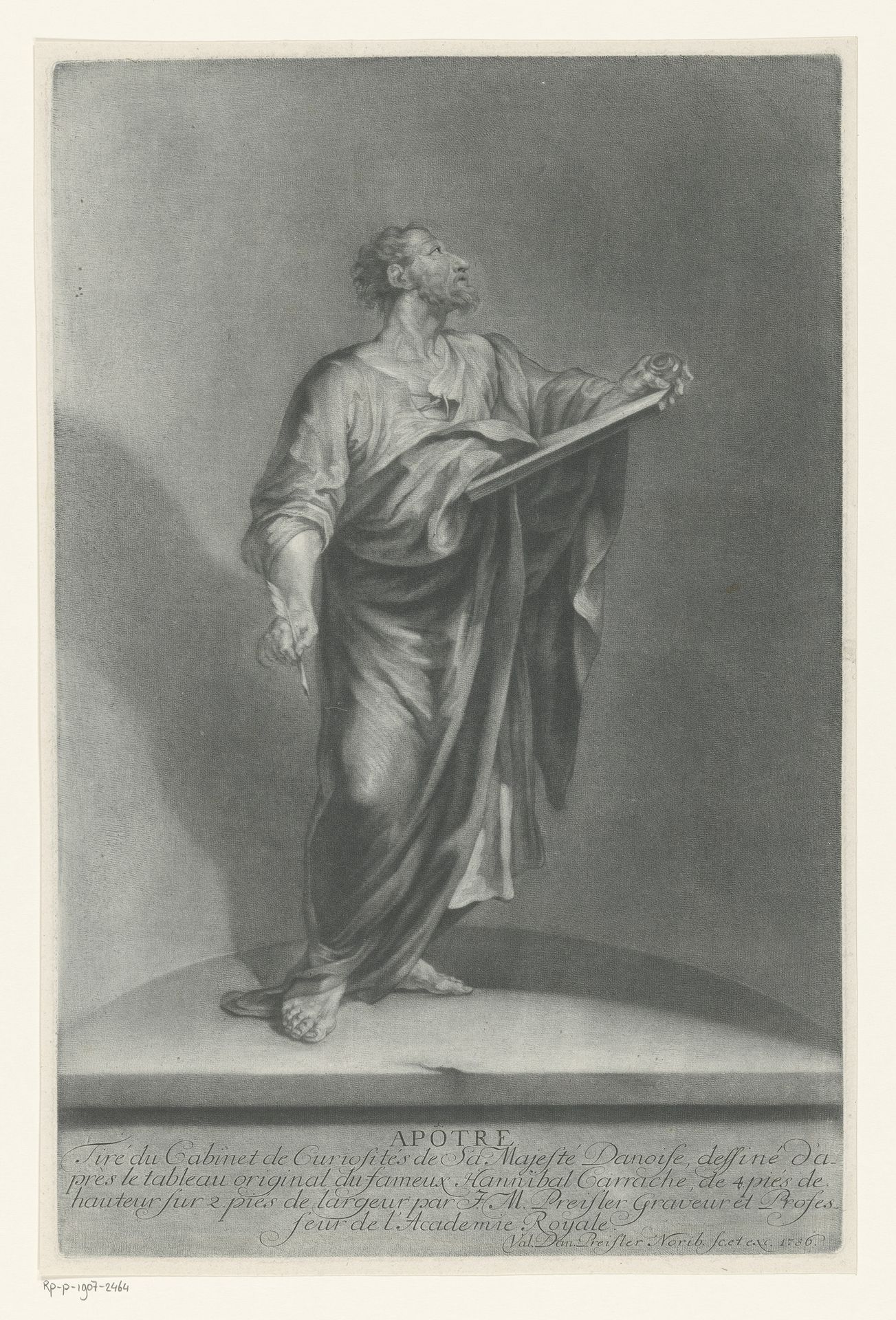 Apostel met inktpot en veer by Valentin Daniel Preissler