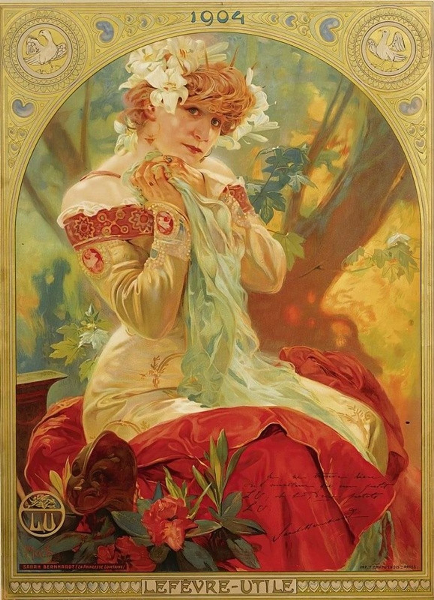 Lefevre-Utile Sarah Bernhardt by Alphonse Mucha