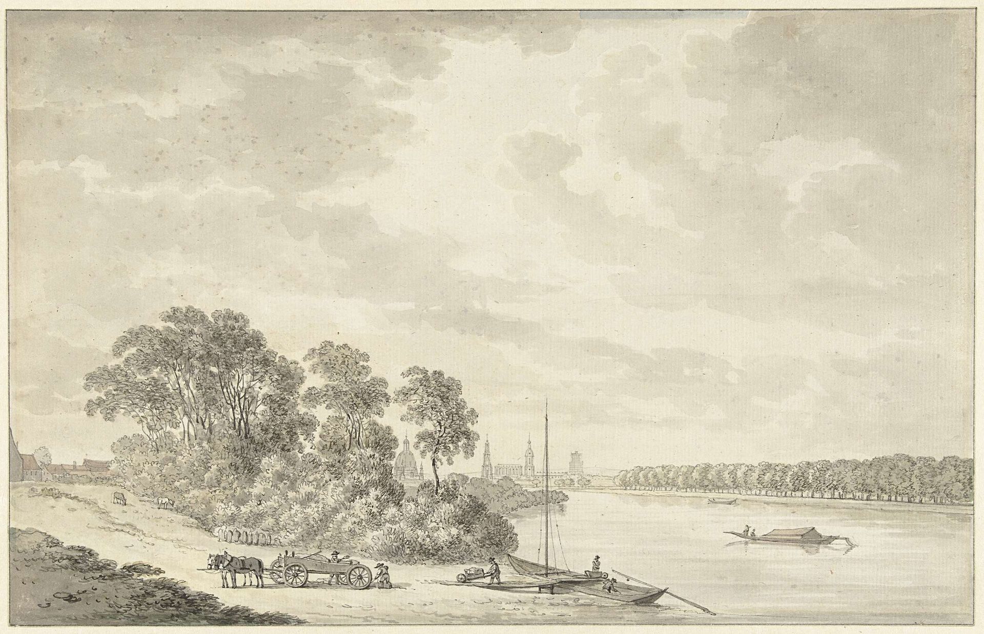 Gezicht op Dresden by Daniël Dupré
