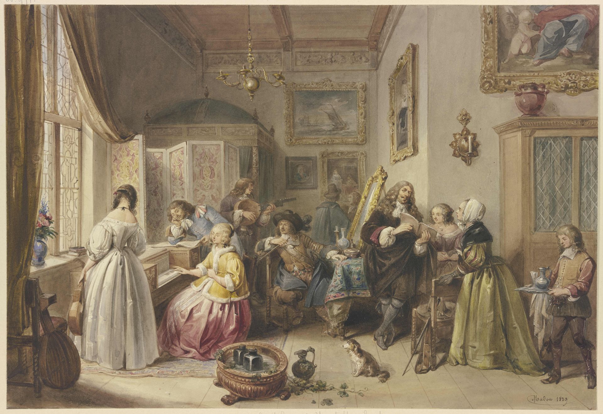 Gerhard Terborg zu Besuch bei seiner Nichte by Jean-Baptiste Madou