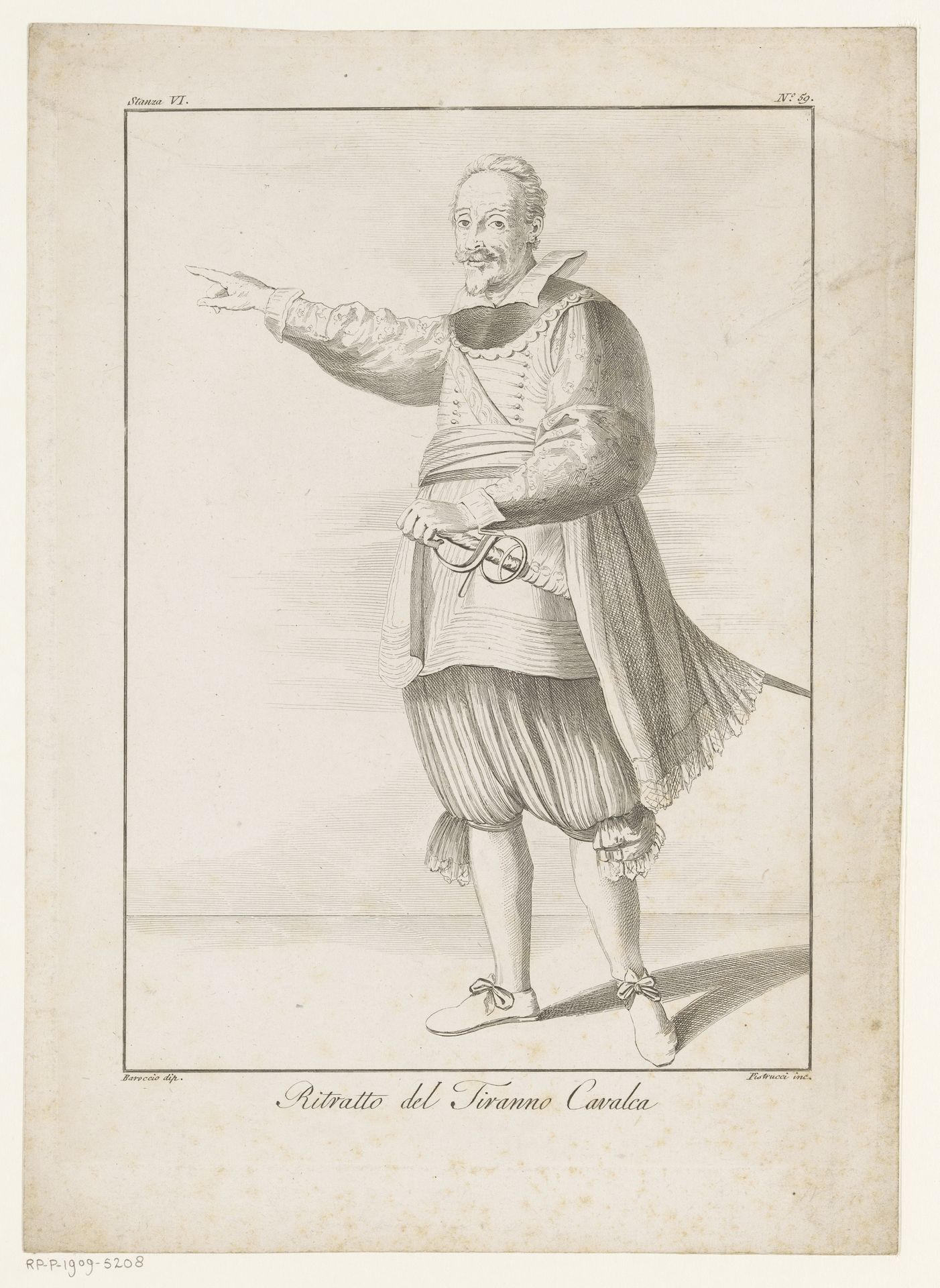 Portret van een onbekende man met zwaard by Filippo Pistrucci
