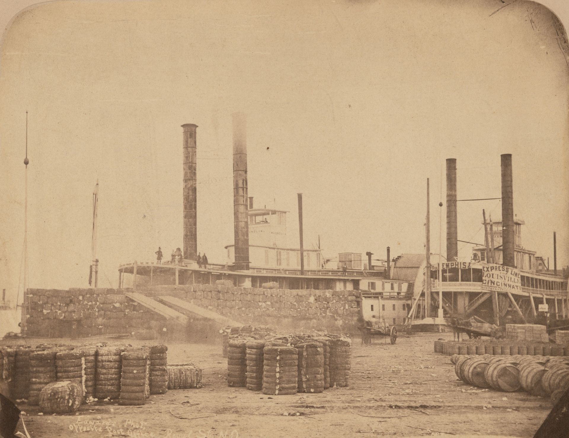 The Steamer Magnolia at the Port of New Orleans by Jay Dearborn Edwards