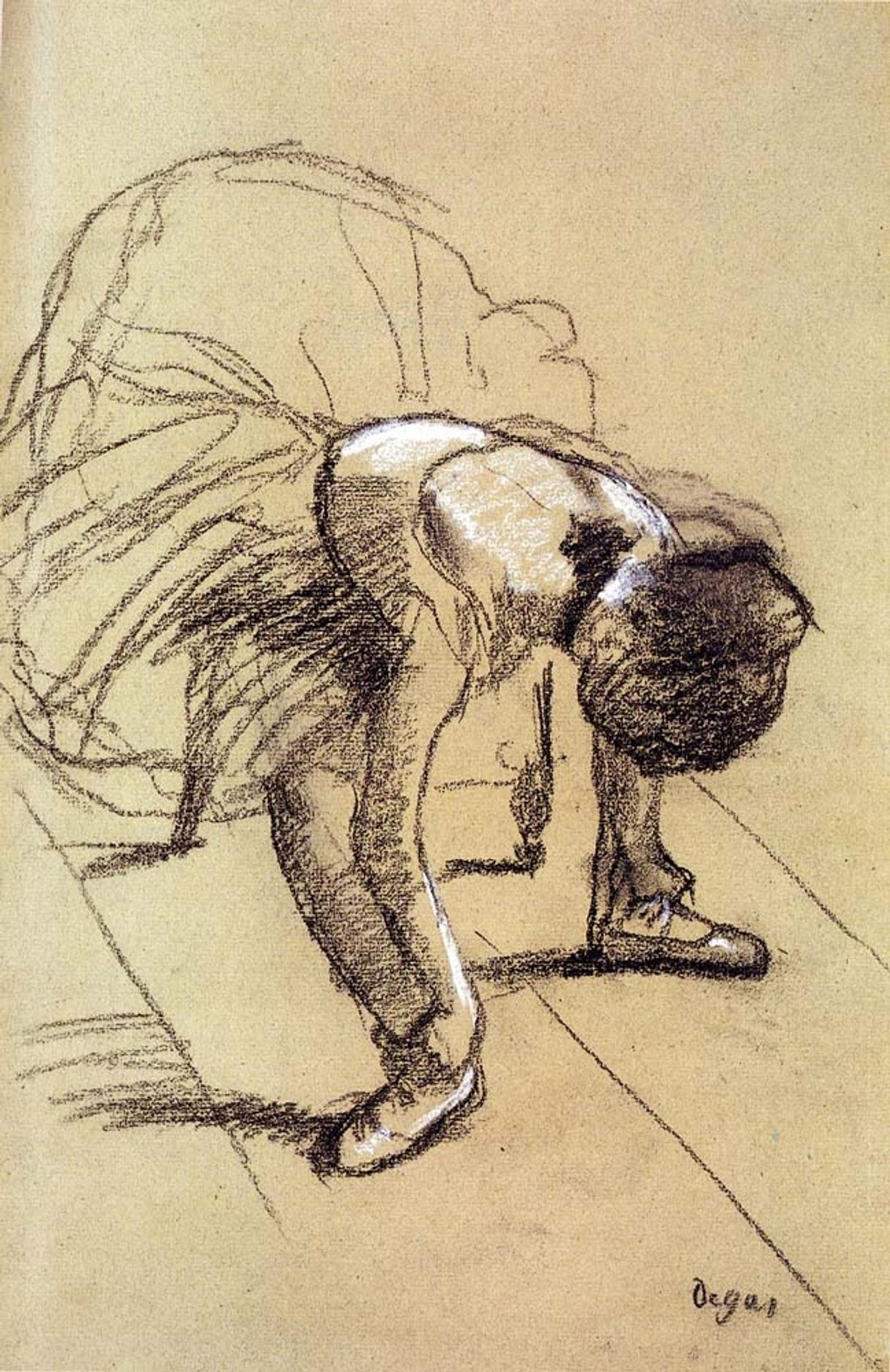 Seated Dancer Adjusting Her Shoes by Edgar Degas
