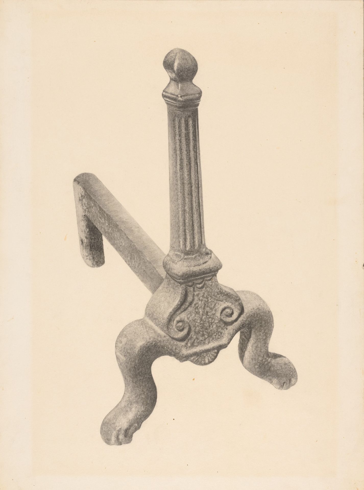Andiron (one of pair) by Herman Bader