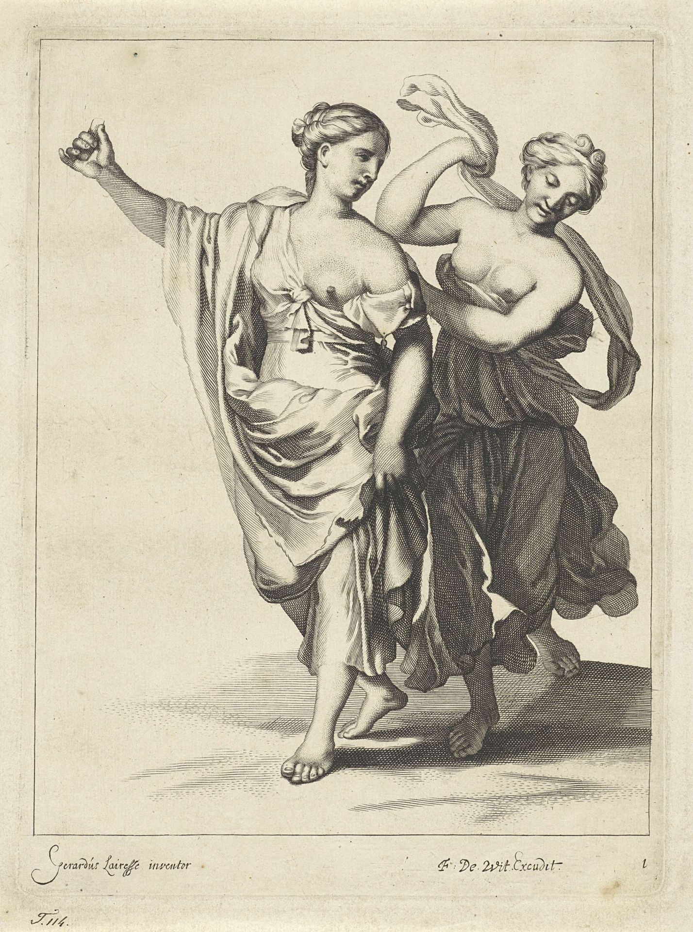 Twee vrouwen in klassieke kledij by Anonymous
