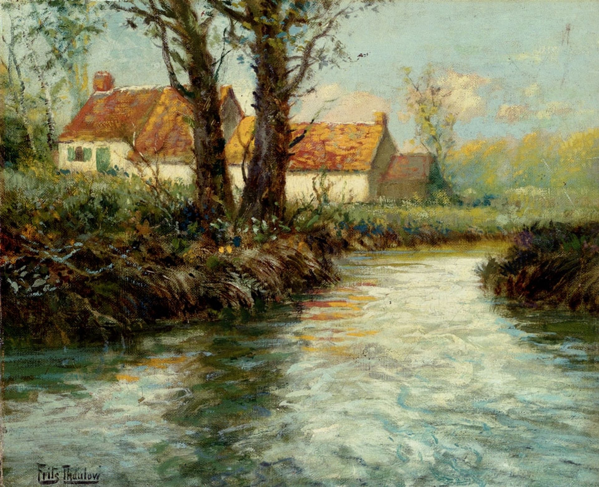 House by yhe Water's Edge by Frits Thaulow