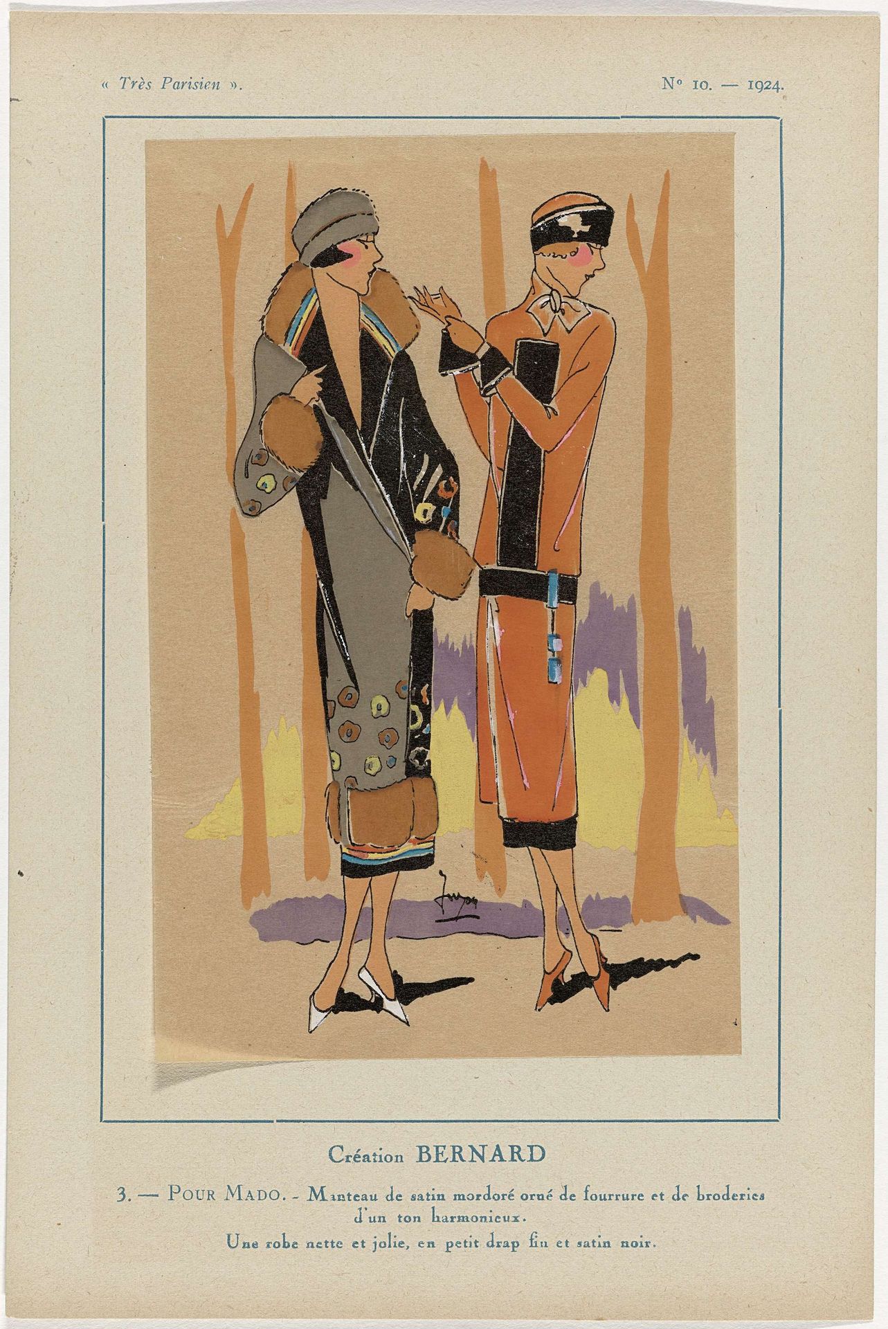 Très Parisien, 1924, No. 10 : Création BERNARD / 3.-Pour Mad (...) by Anonymous