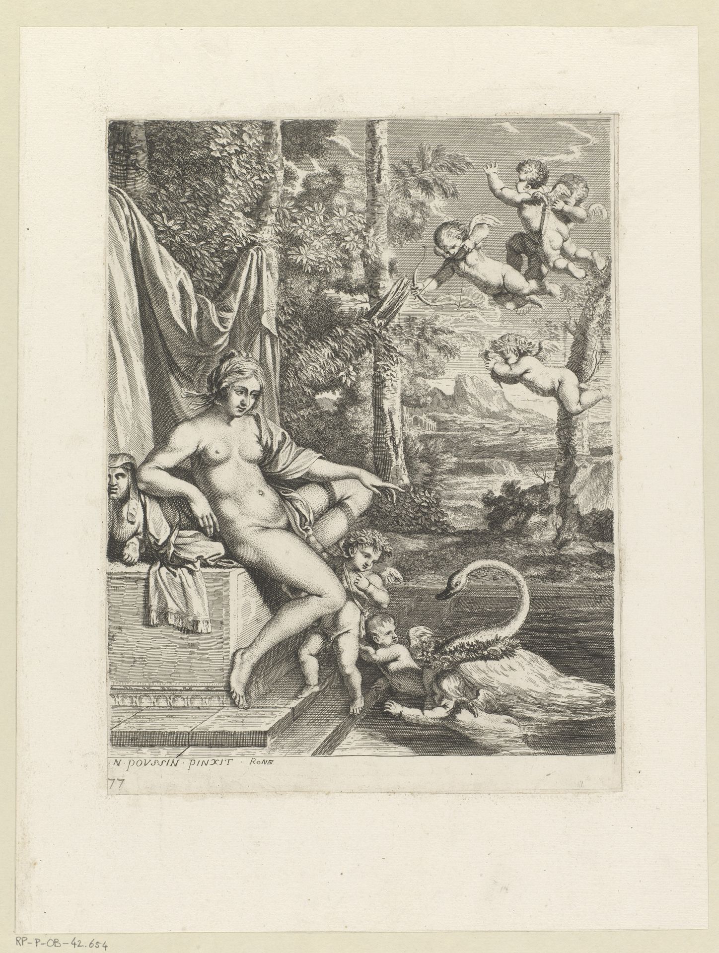 Leda en de zwaan by Louis de Châtillon